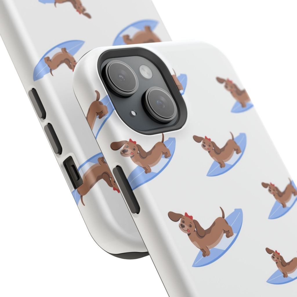 MagSafe surfing dachsund phone case