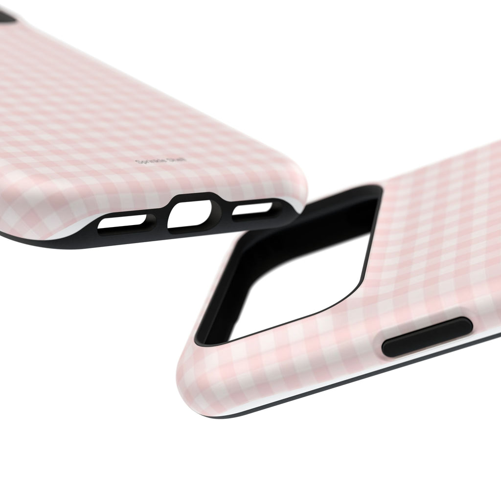 MagSafe light pink plaid case