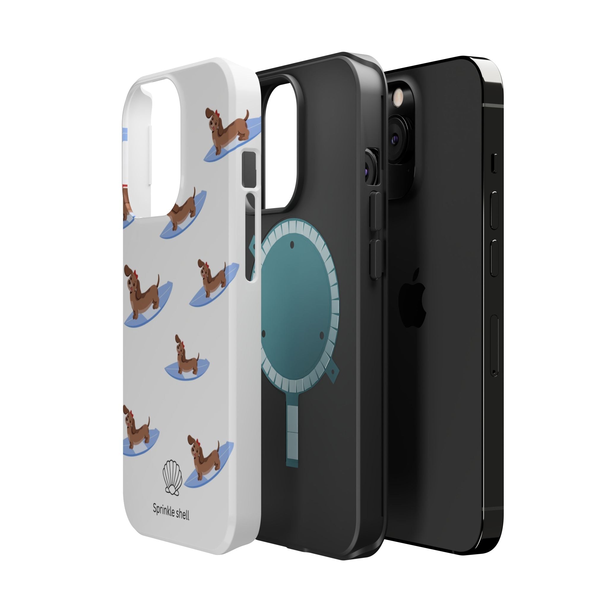 MagSafe surfing dachsund phone case