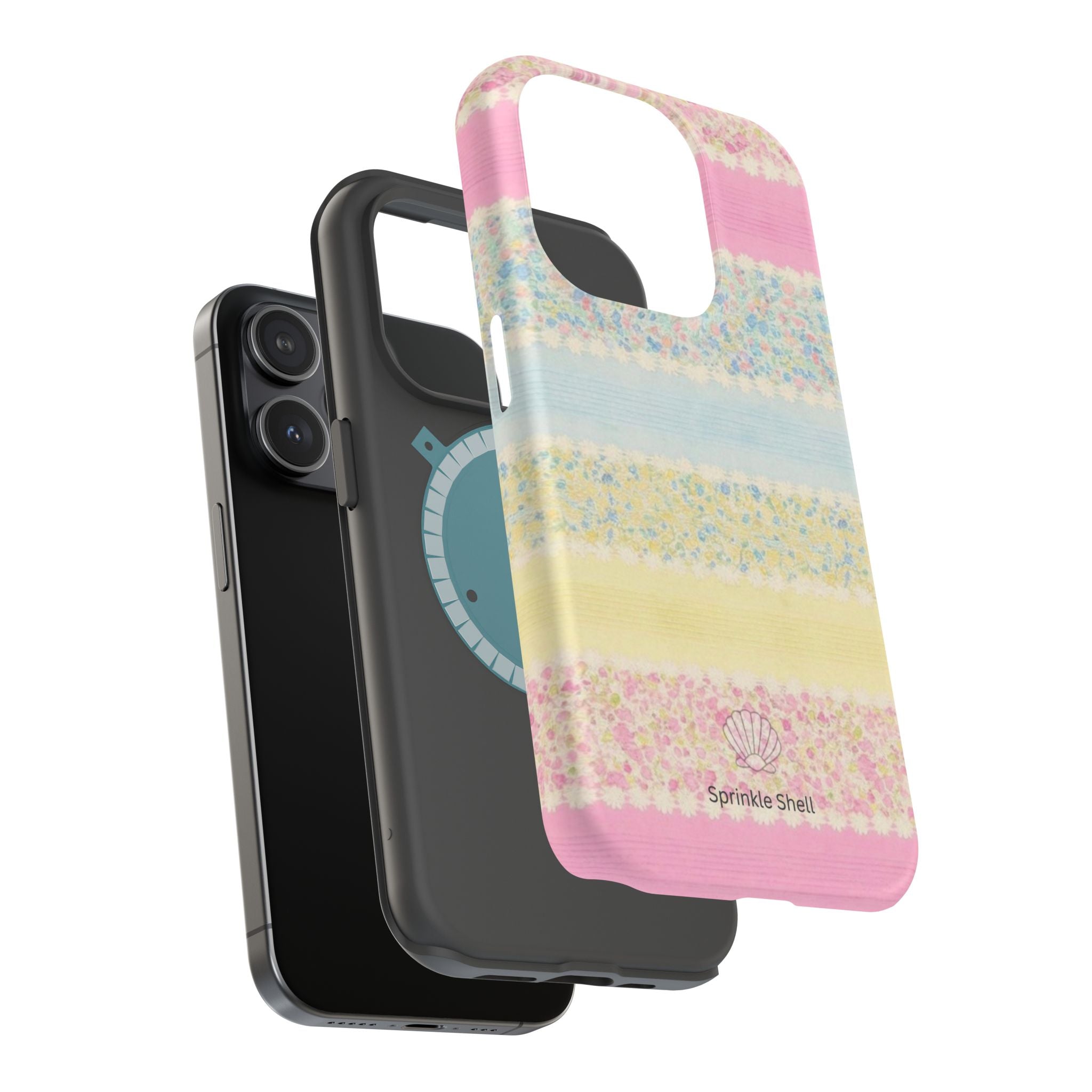 MagSafe pastel floral striped case