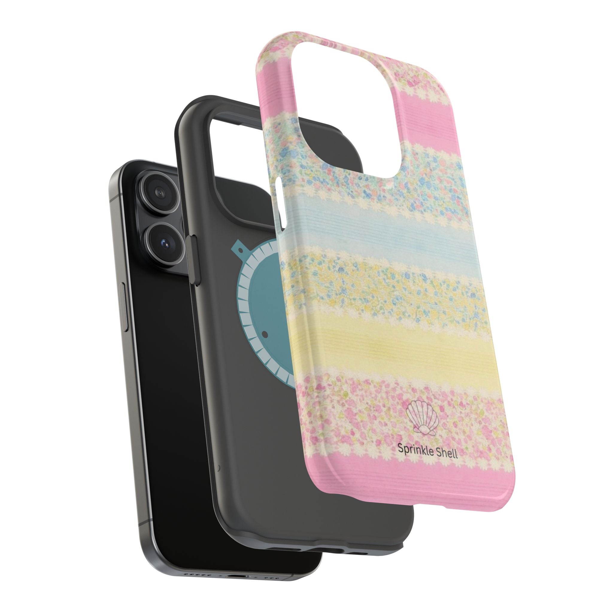 MagSafe pastel floral striped case