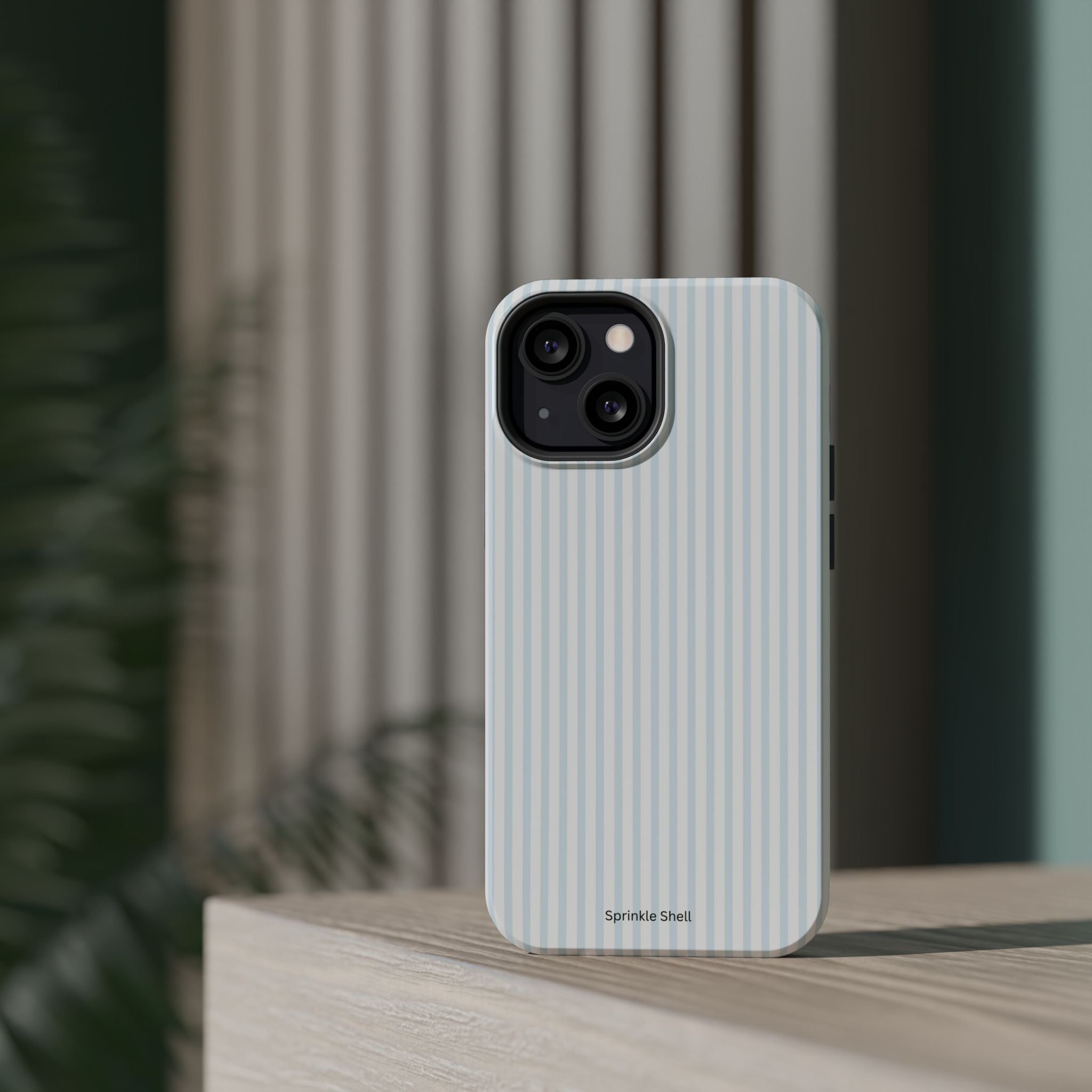 MagSafe light blue stripes iphone case