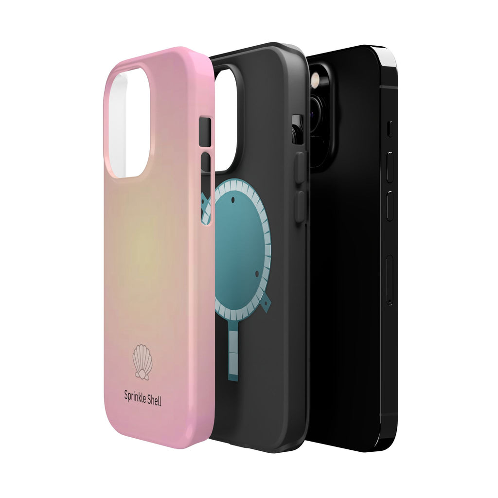 MagSafe light pink and yellow aura case