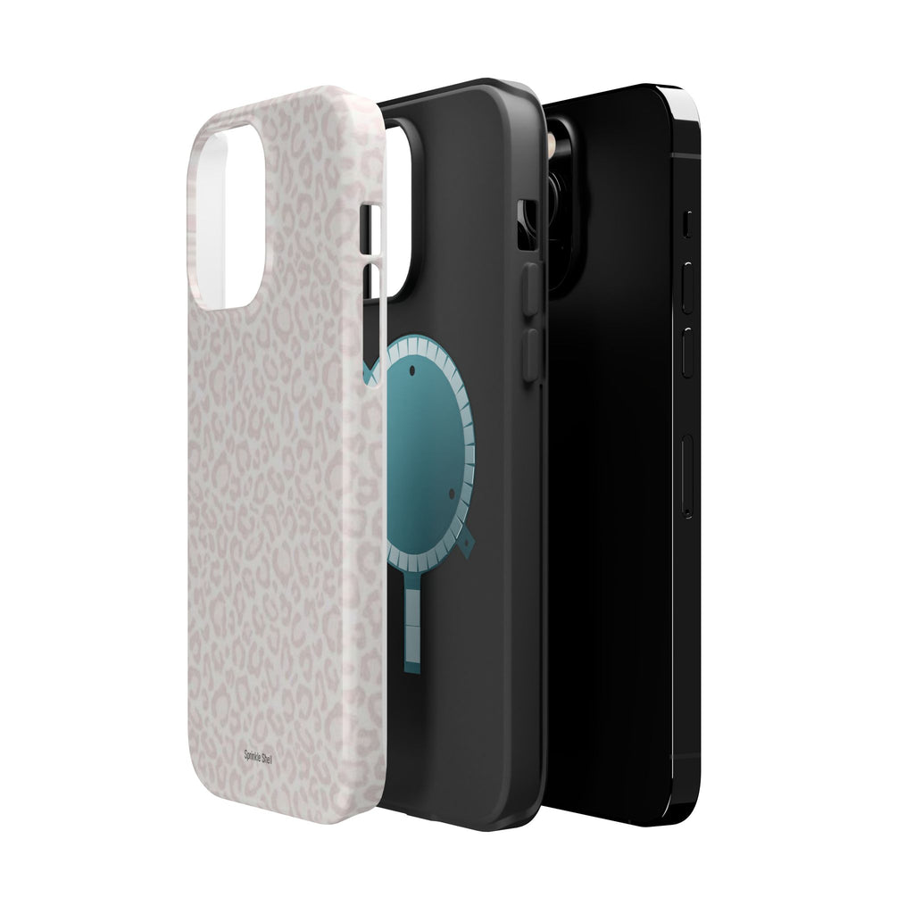 MagSafe white cheetah print case