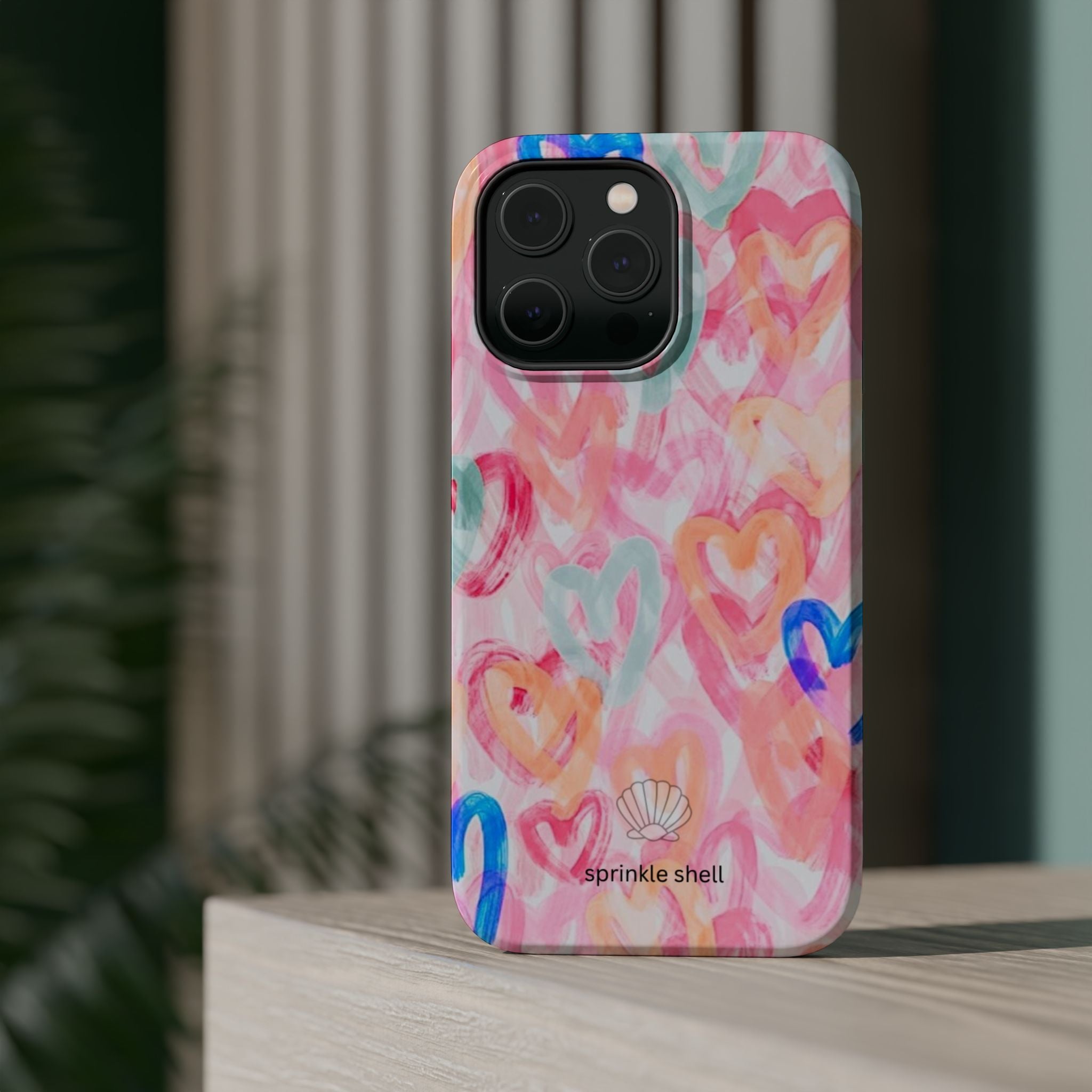 MagSafe rainbow hearts case