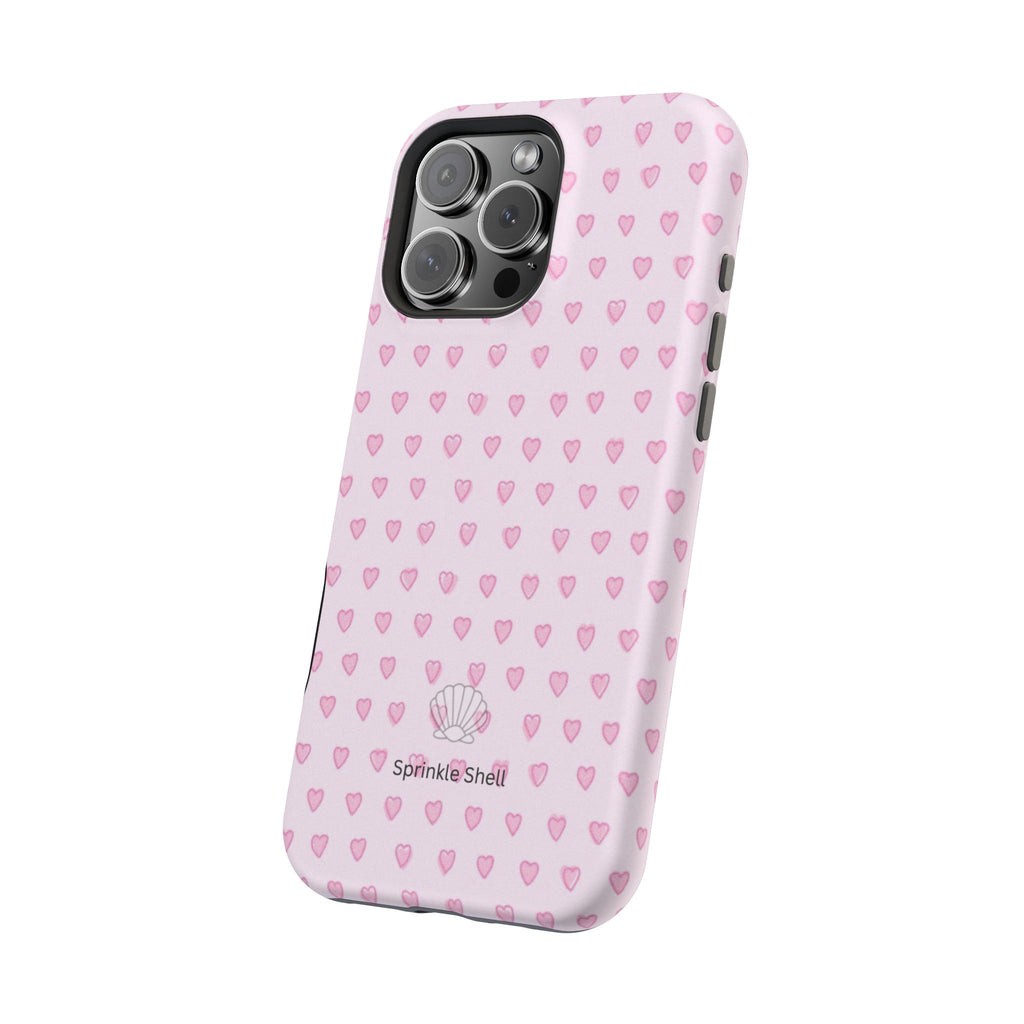 MagSafe pink hearts case
