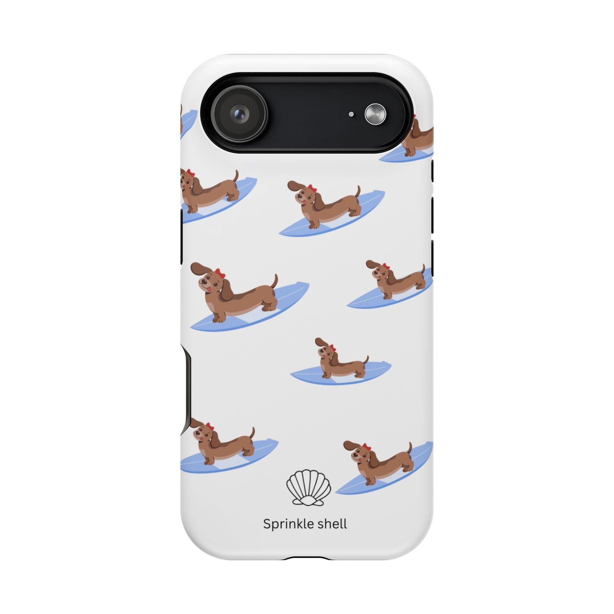 MagSafe surfing dachsund phone case
