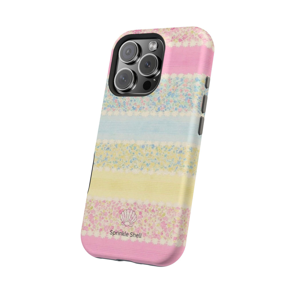 MagSafe pastel floral striped case