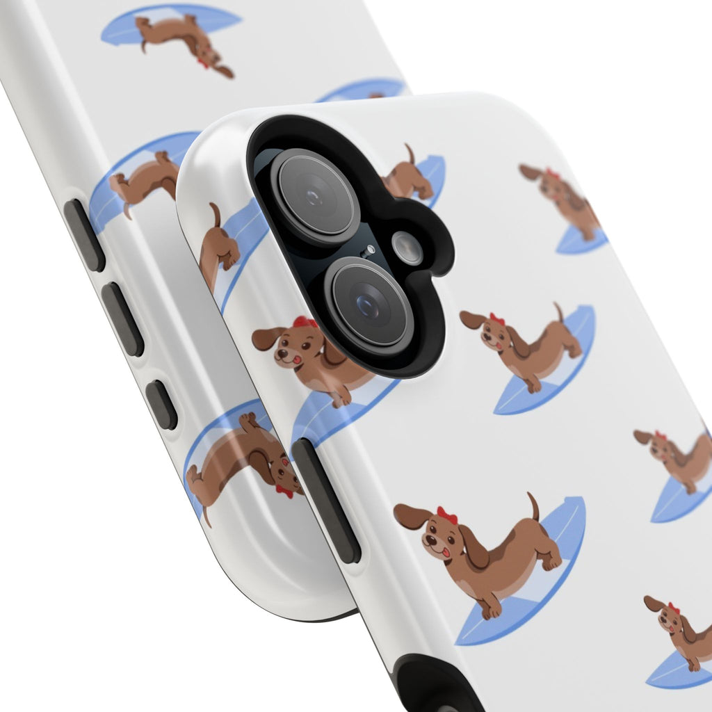 MagSafe surfing dachsund phone case