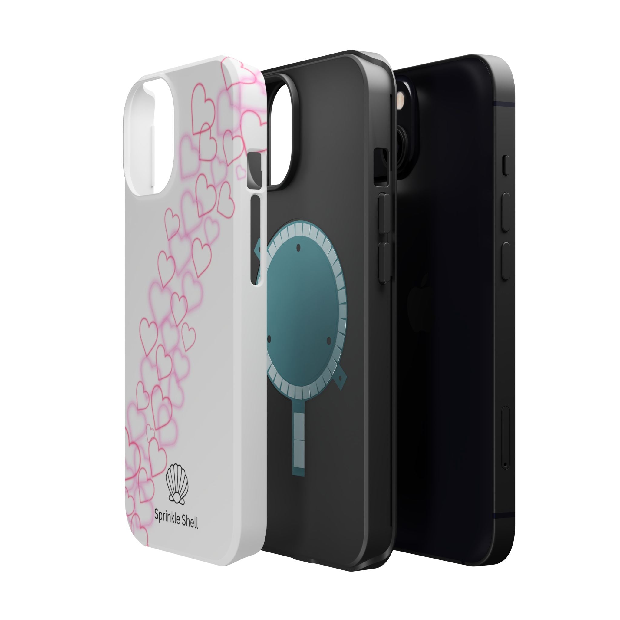 MagSafe pink hearts phone case