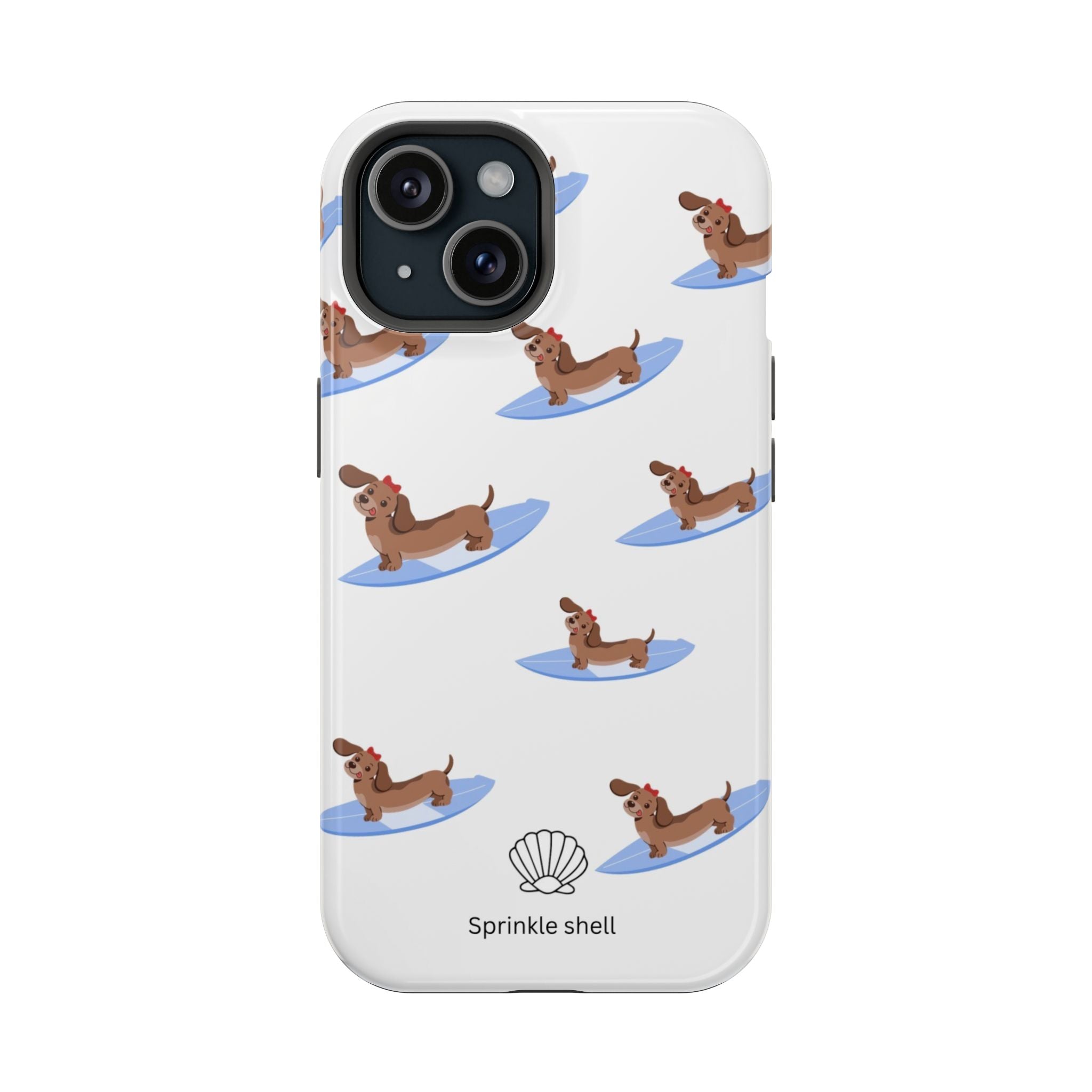 MagSafe surfing dachsund phone case