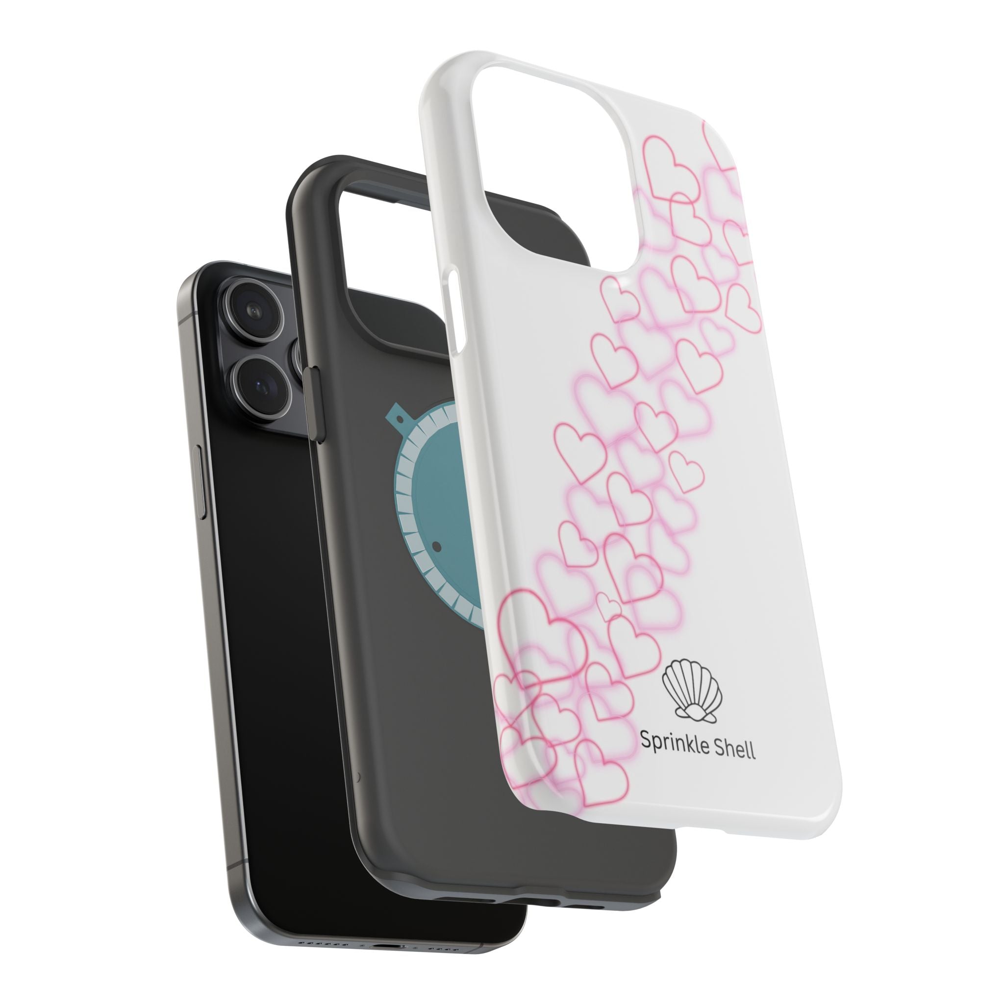 MagSafe pink hearts phone case