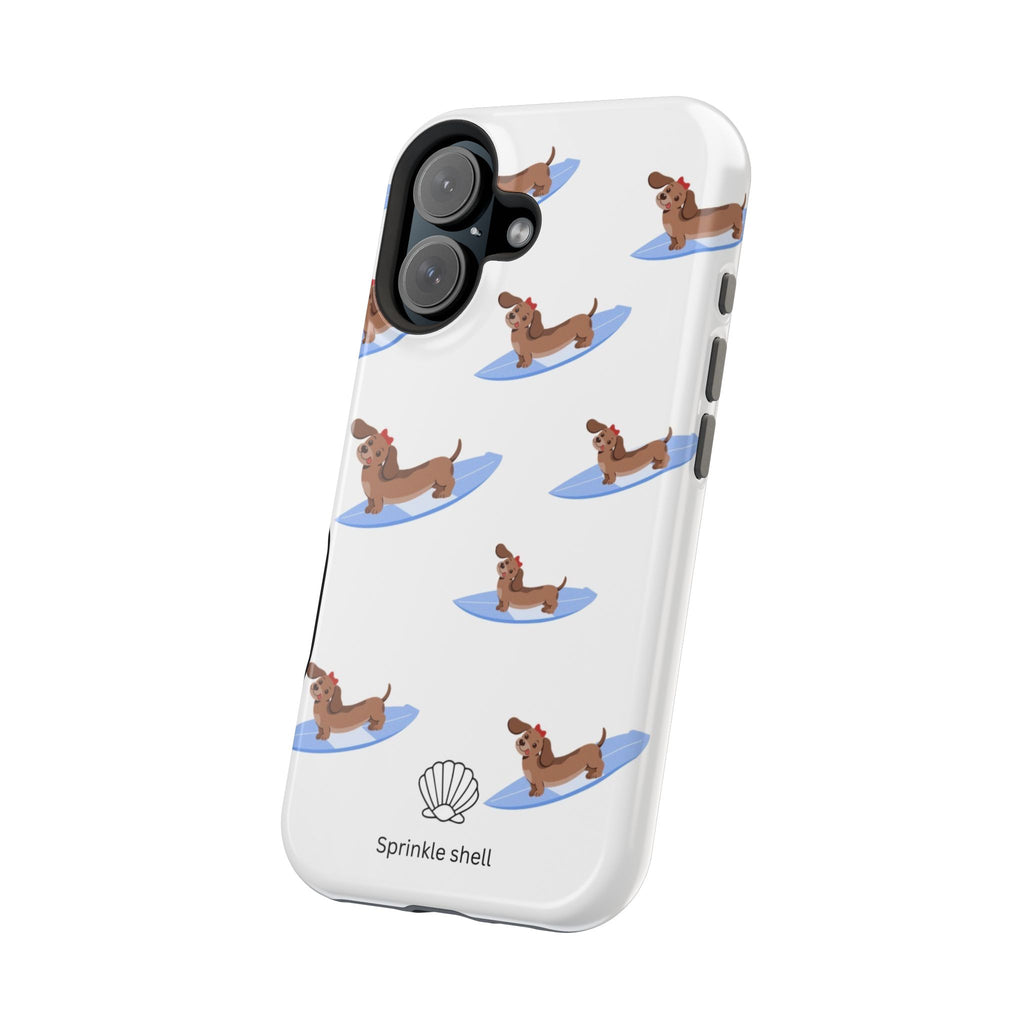 MagSafe surfing dachsund phone case