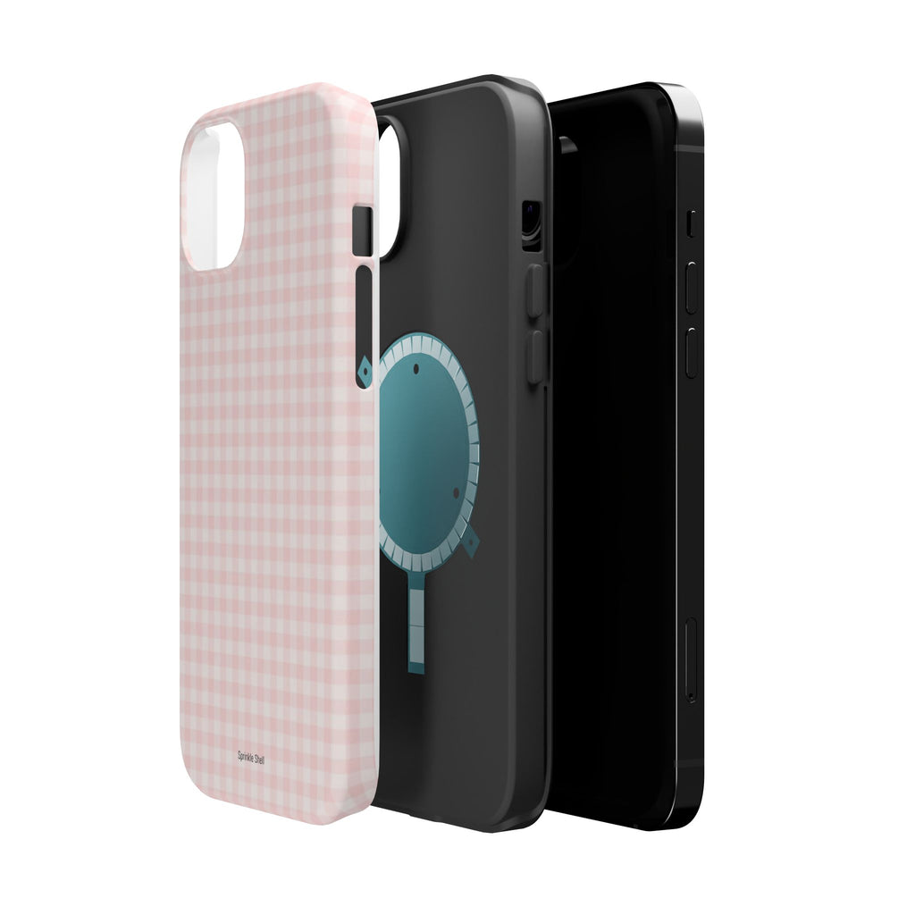 MagSafe light pink plaid case