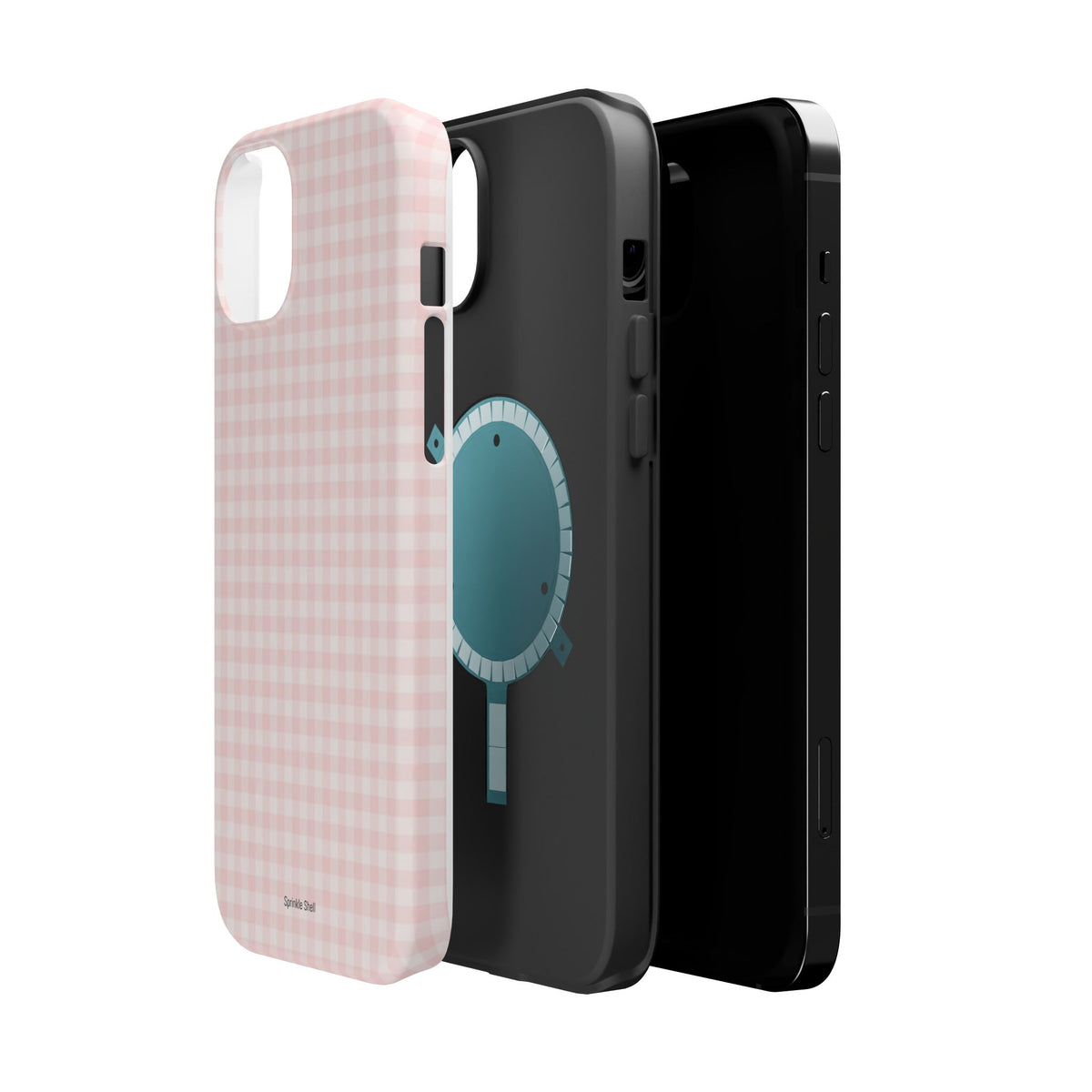 MagSafe light pink plaid case