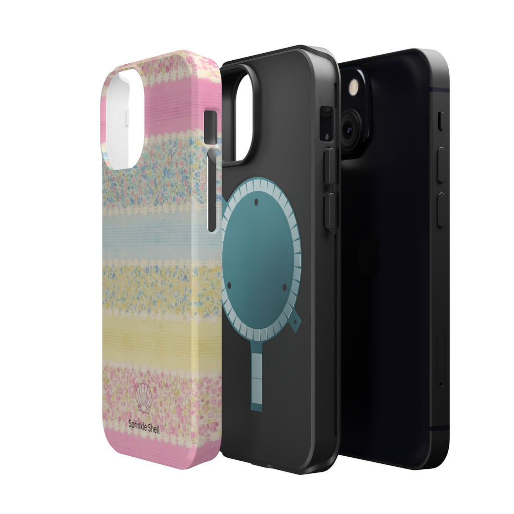 MagSafe pastel floral striped case