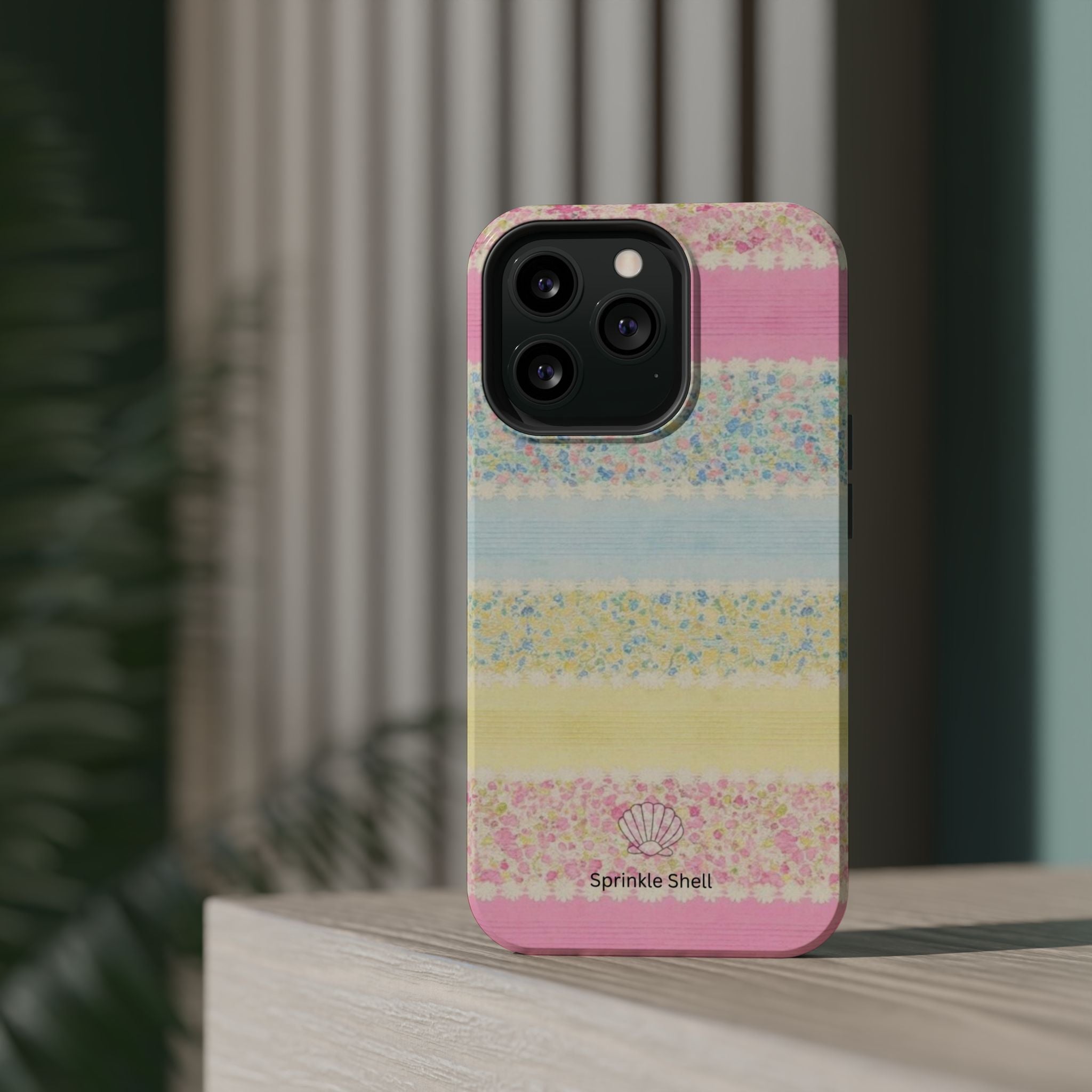 MagSafe pastel floral striped case
