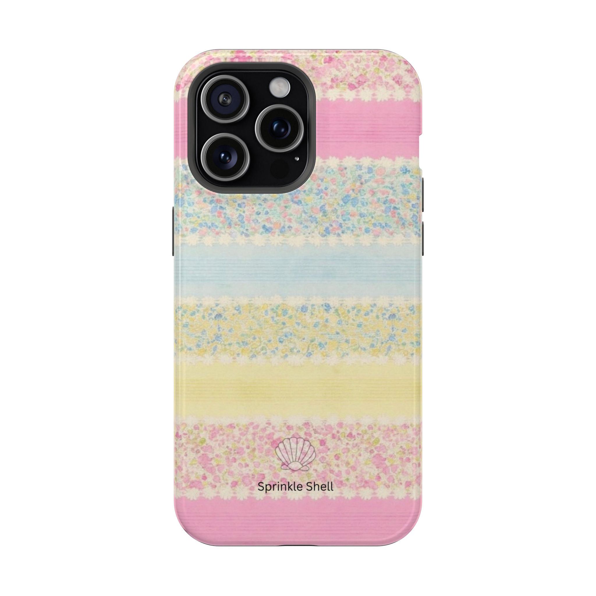 MagSafe pastel floral striped case