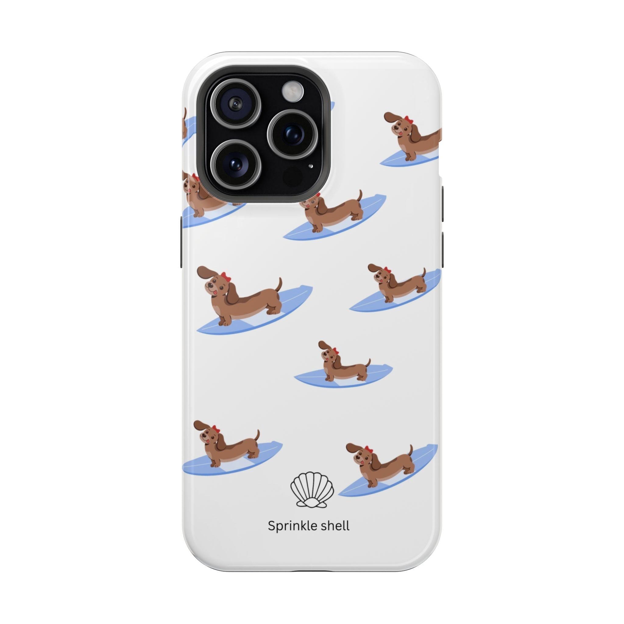 MagSafe surfing dachsund phone case