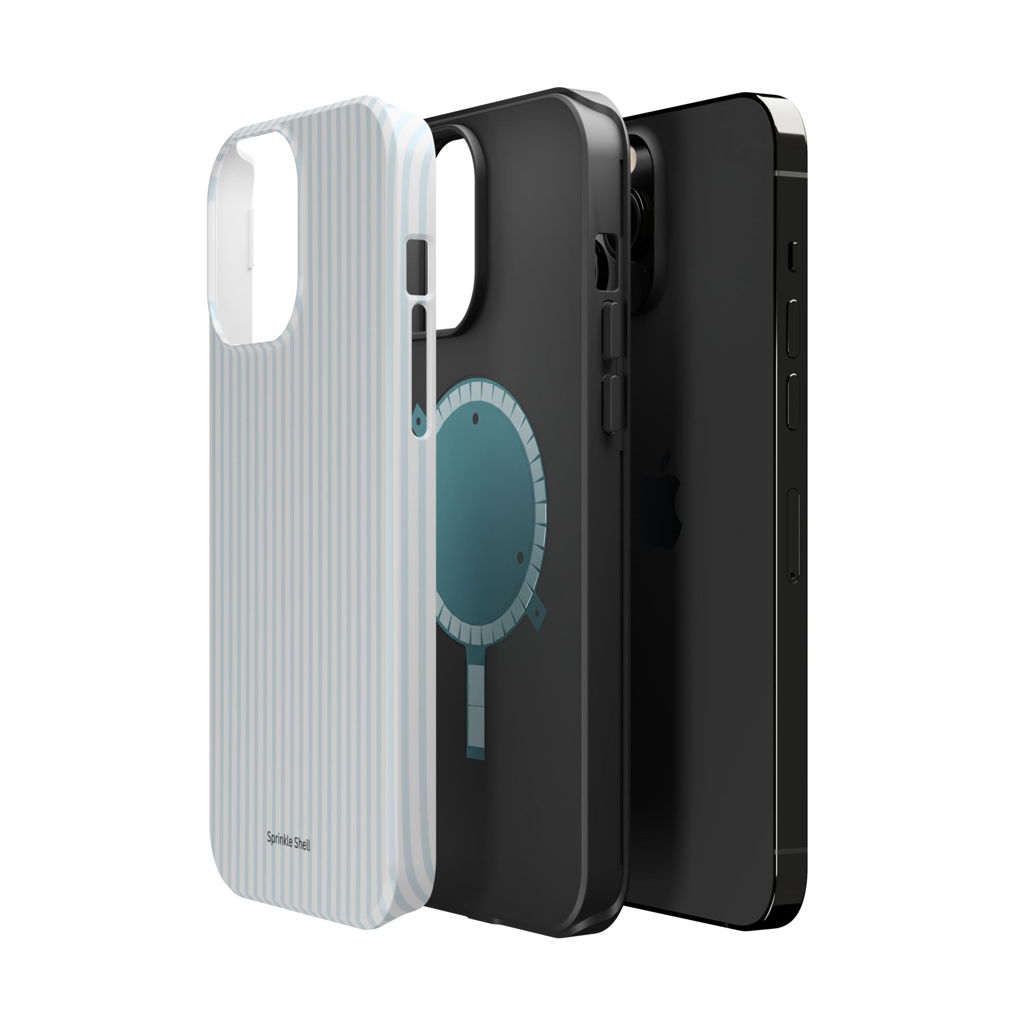 MagSafe light blue stripes iphone case
