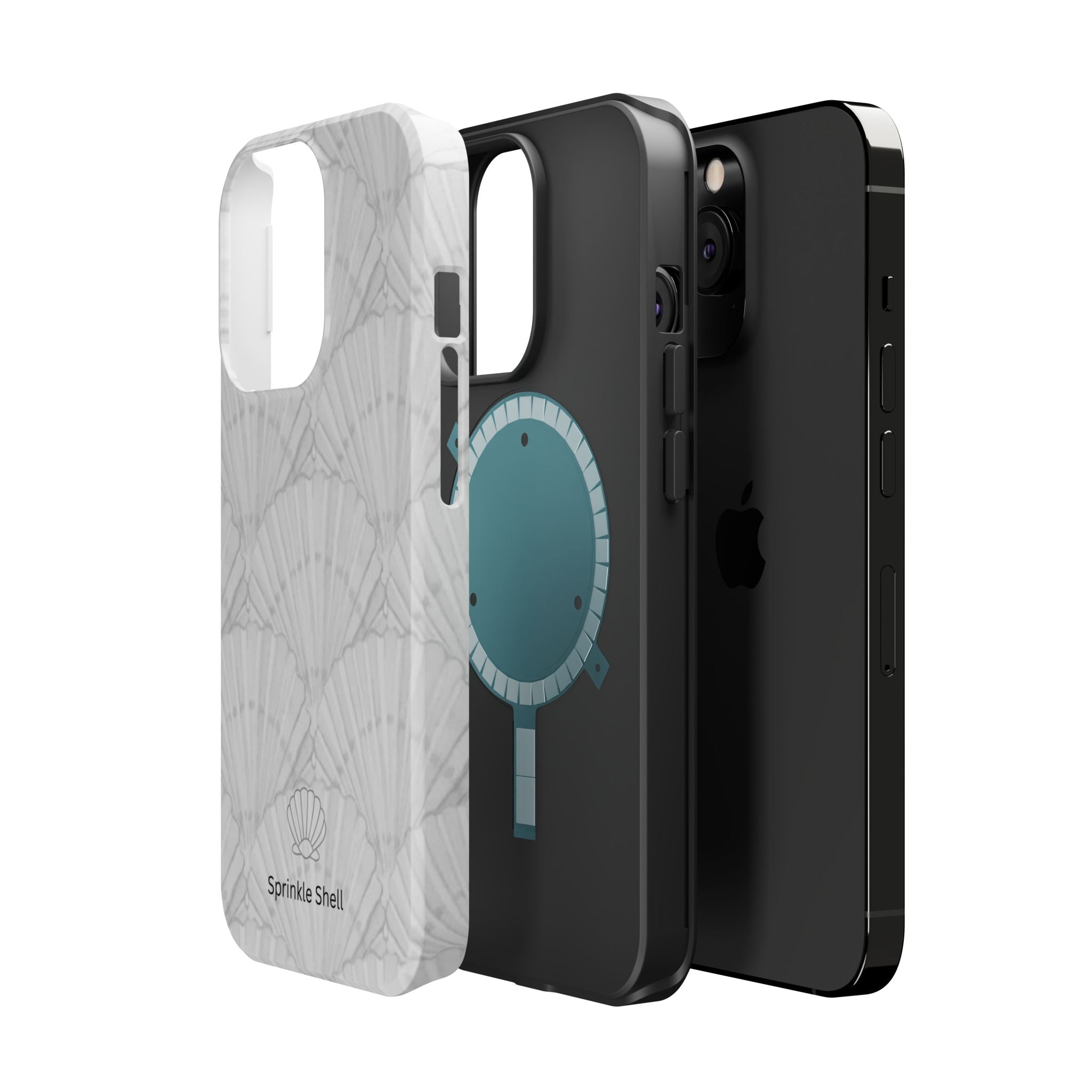 Shell-Pattern Magnetic Impact Phone Case — Protective Modular iPhone Cover