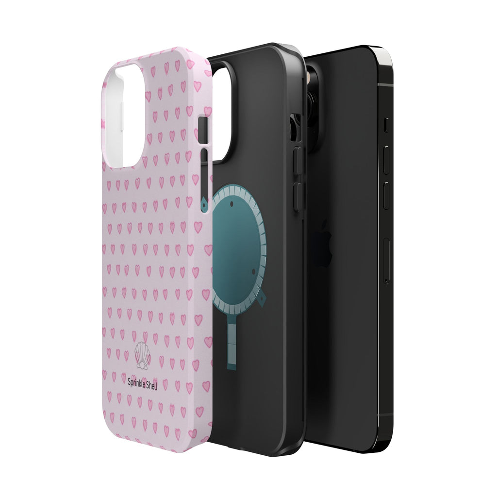 MagSafe pink hearts case