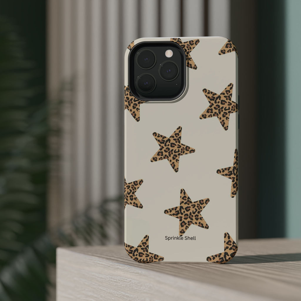 MagSafe Cheetah Print Stars iPhone Case