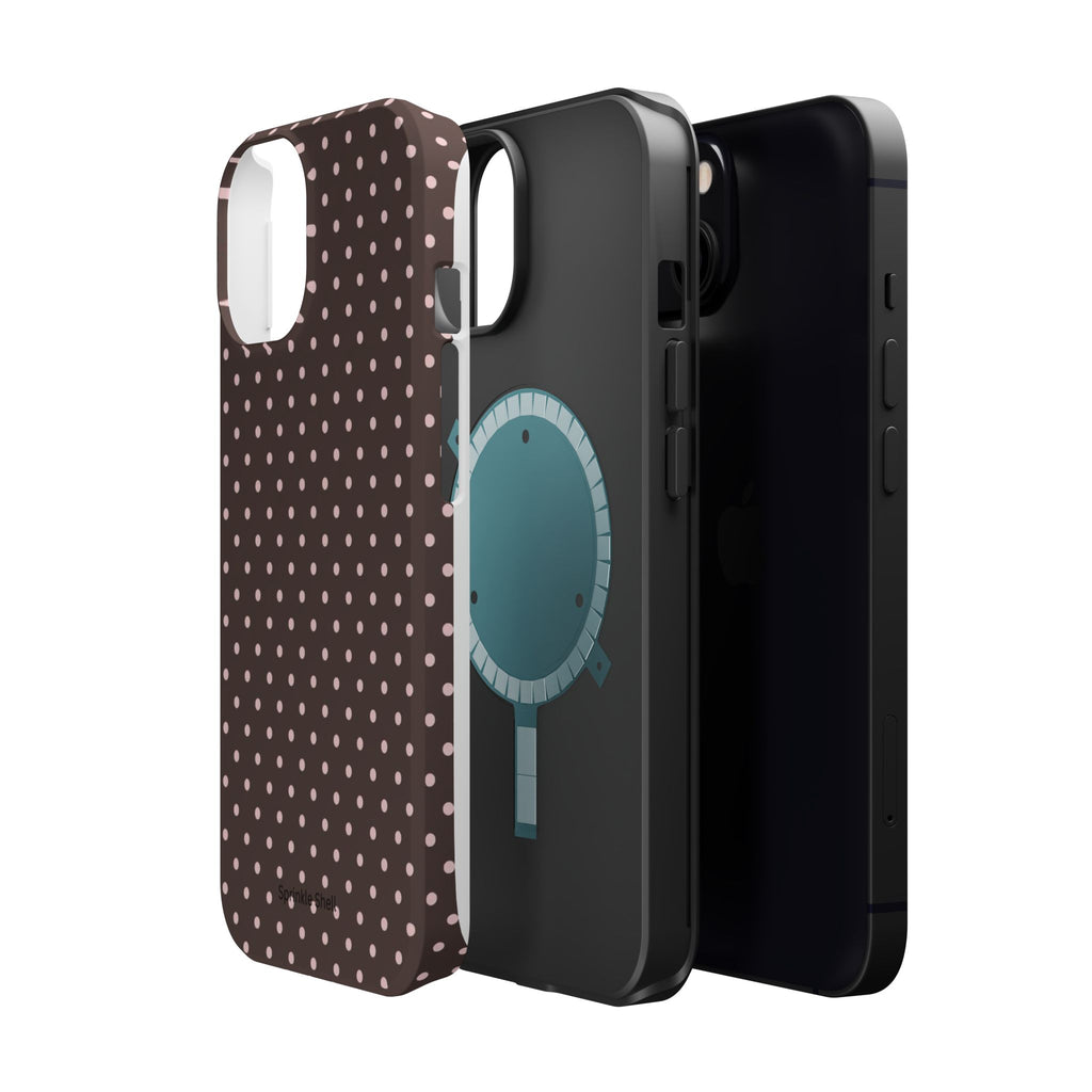 MagSafe Brown And Pink Polkadot Iphone Case