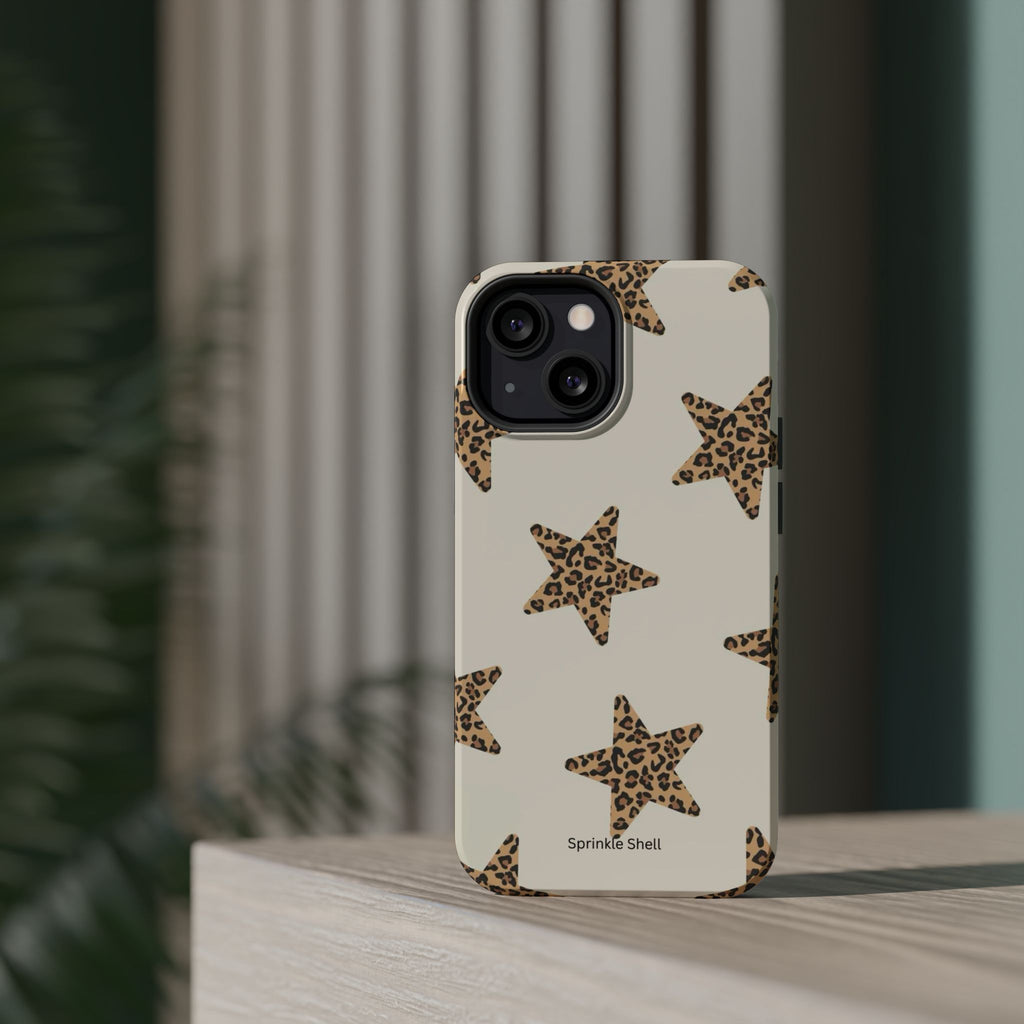 MagSafe Cheetah Print Stars iPhone Case