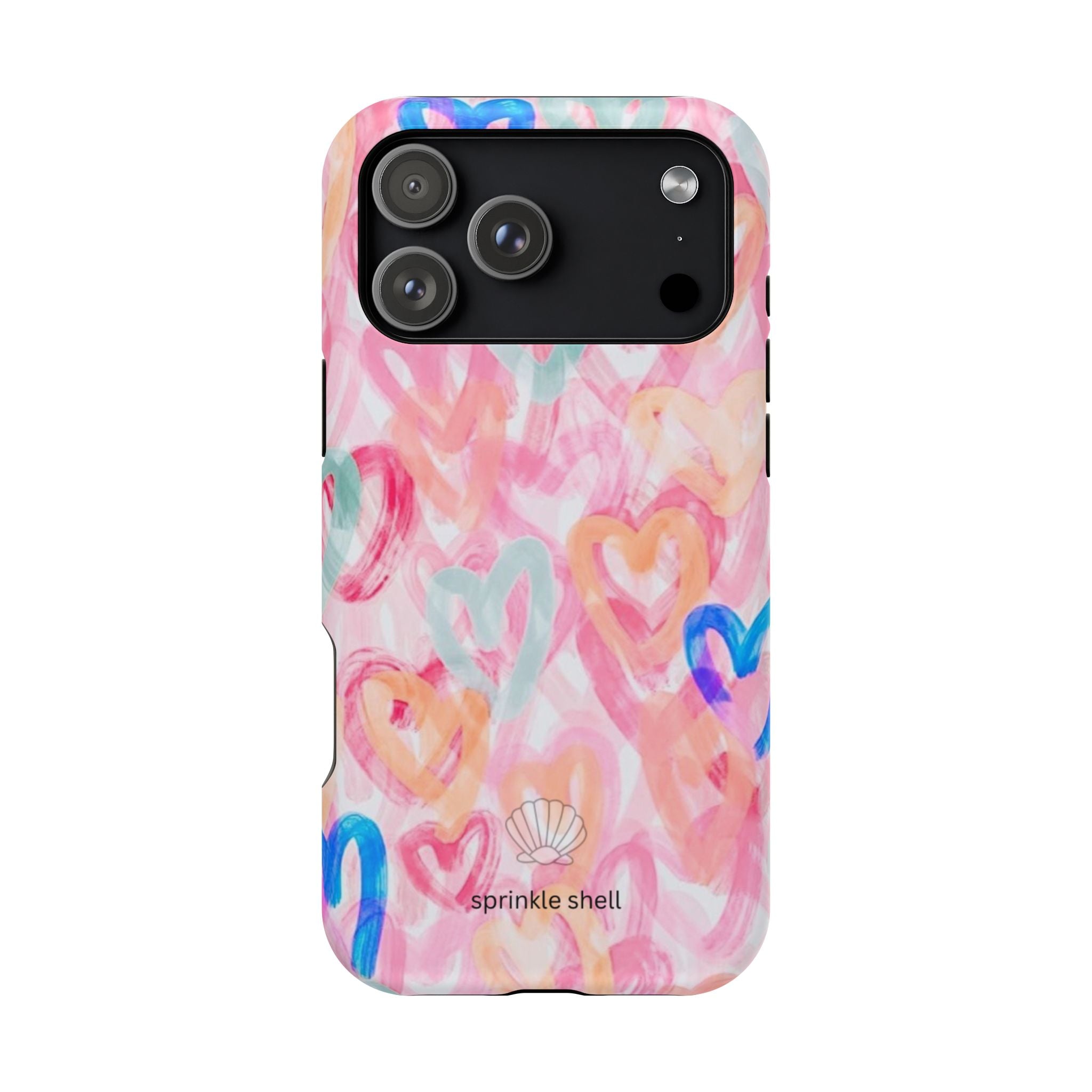 MagSafe rainbow hearts case