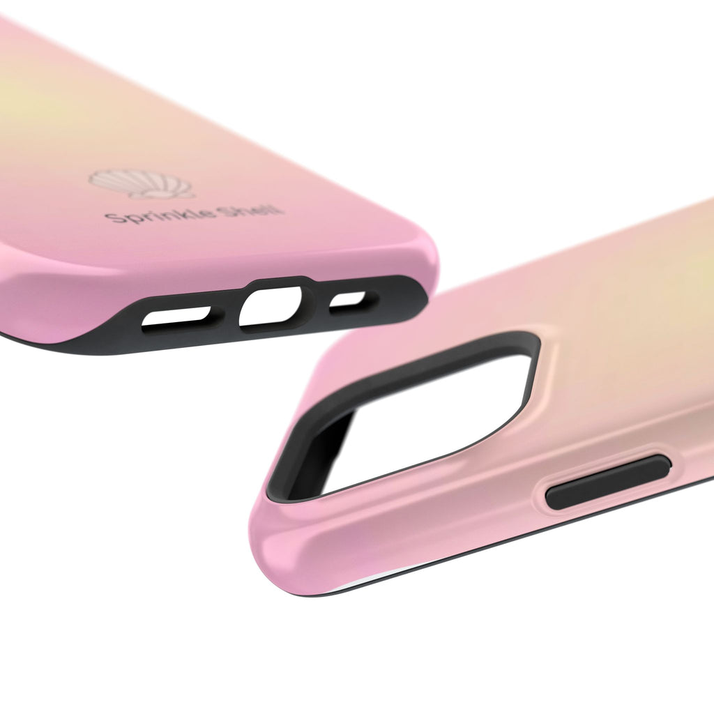 MagSafe light pink and yellow aura case