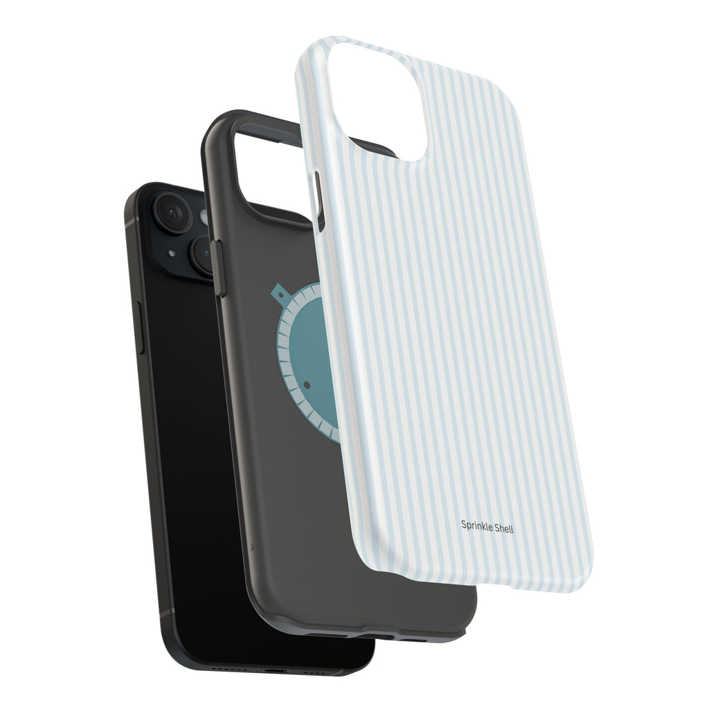 MagSafe light blue stripes iphone case