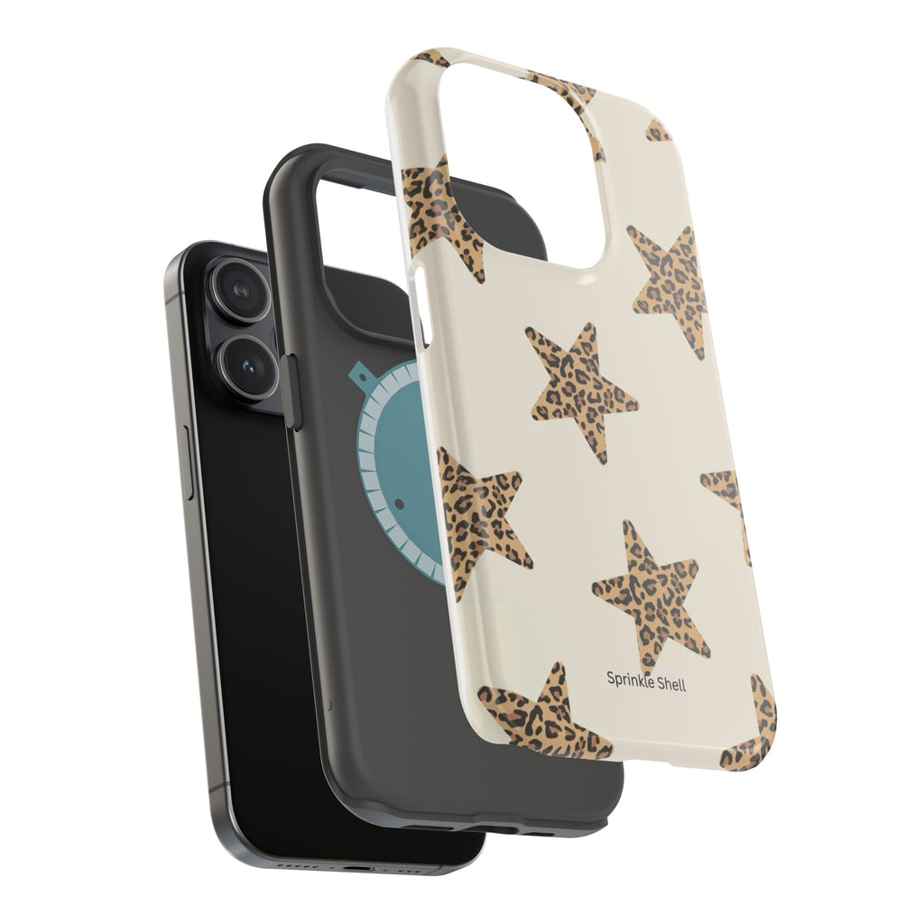 MagSafe Cheetah Print Stars iPhone Case