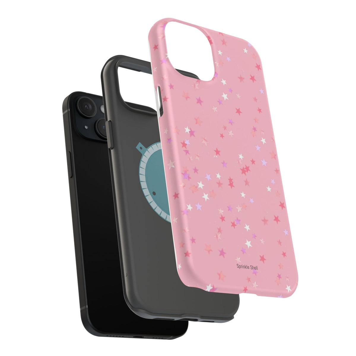 MagSafe pink multicolor stars case
