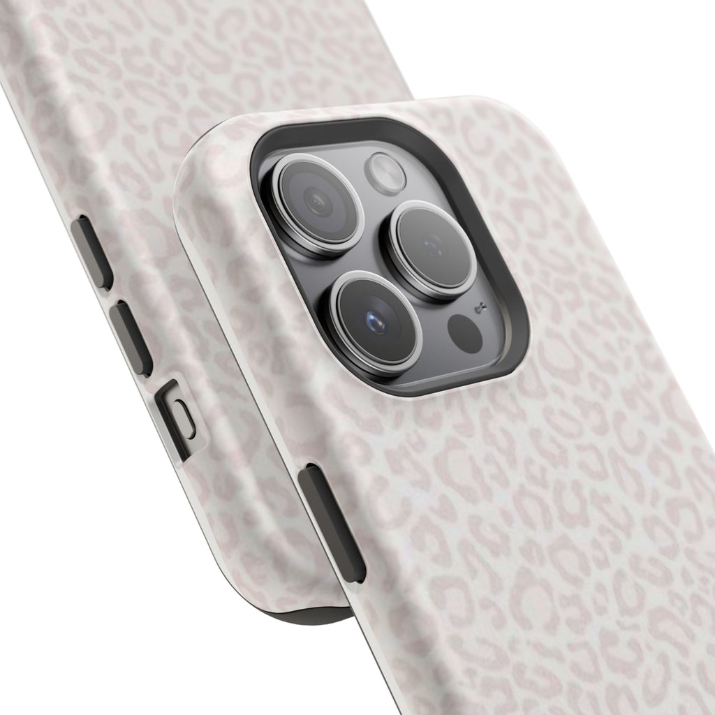 MagSafe white cheetah print case
