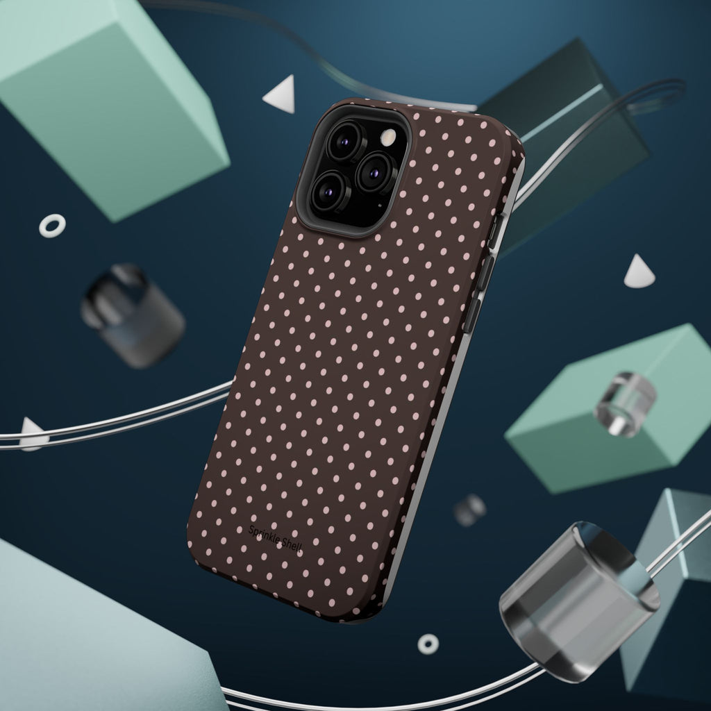 MagSafe Brown And Pink Polkadot Iphone Case