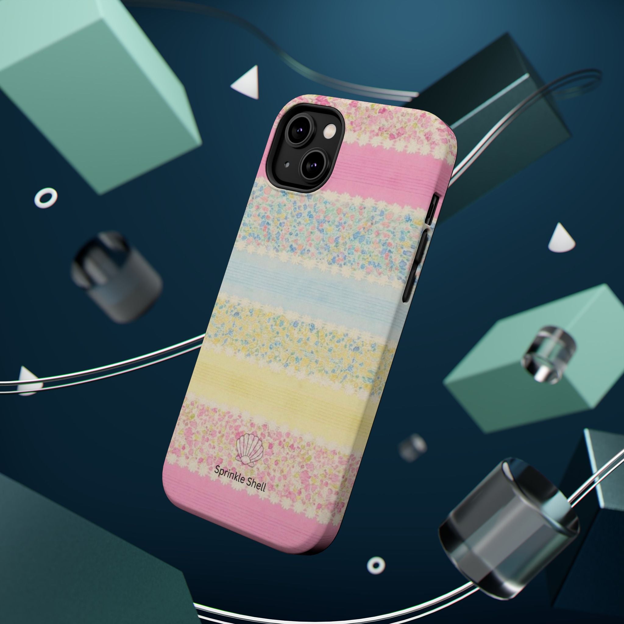 MagSafe pastel floral striped case