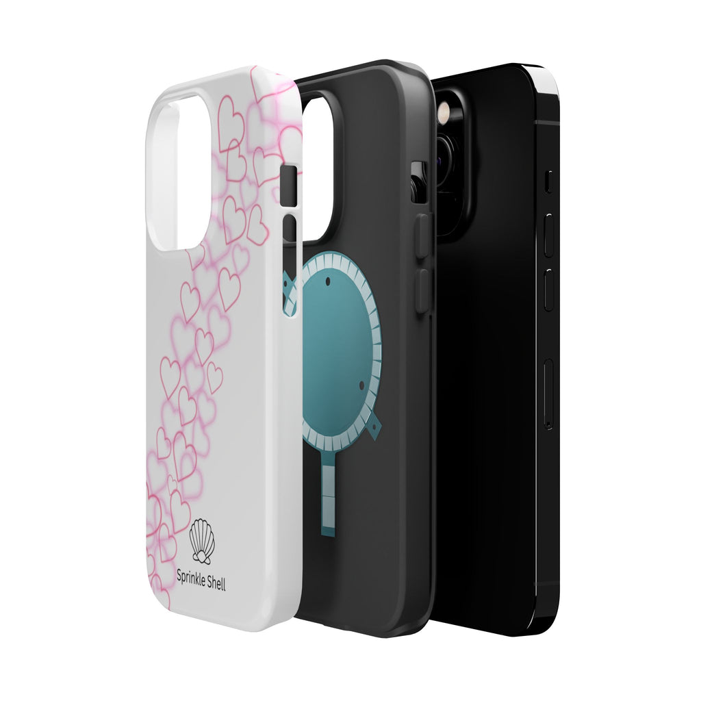 MagSafe pink hearts phone case