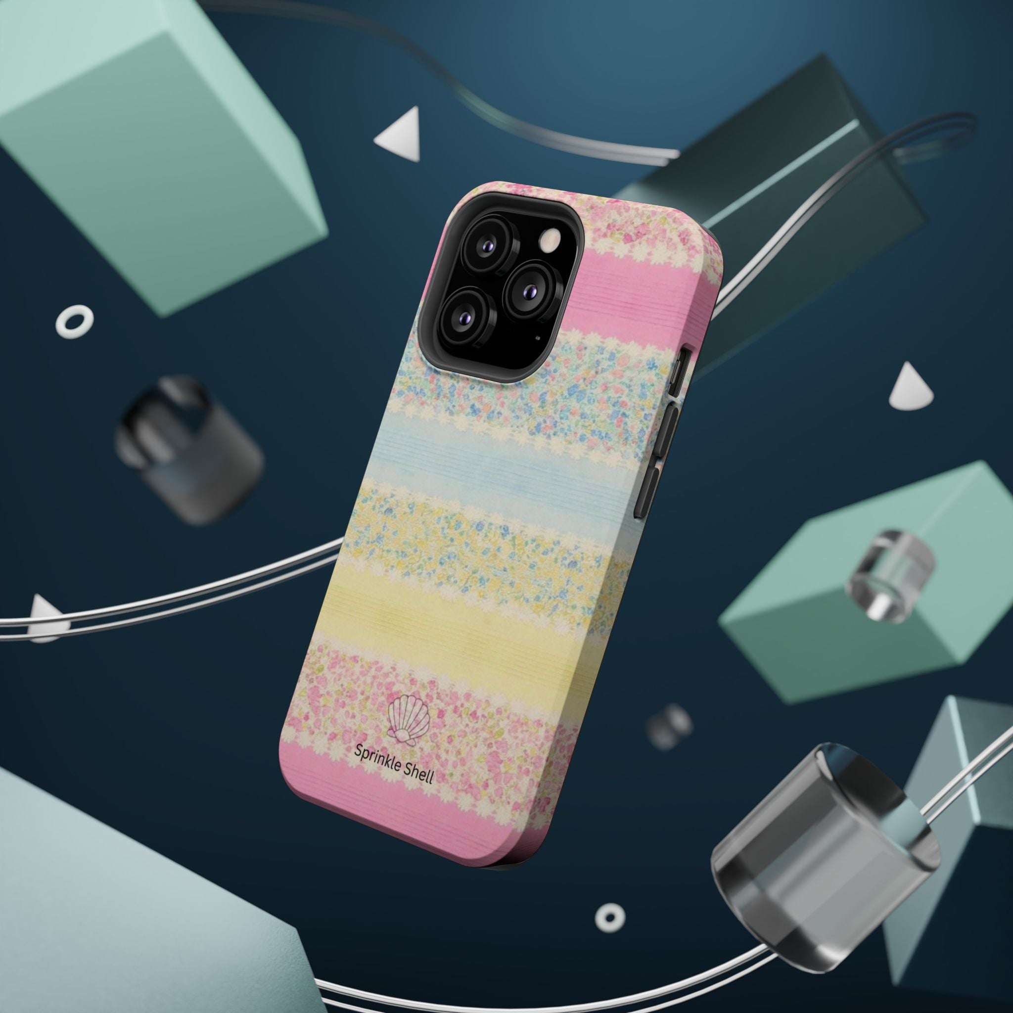 MagSafe pastel floral striped case