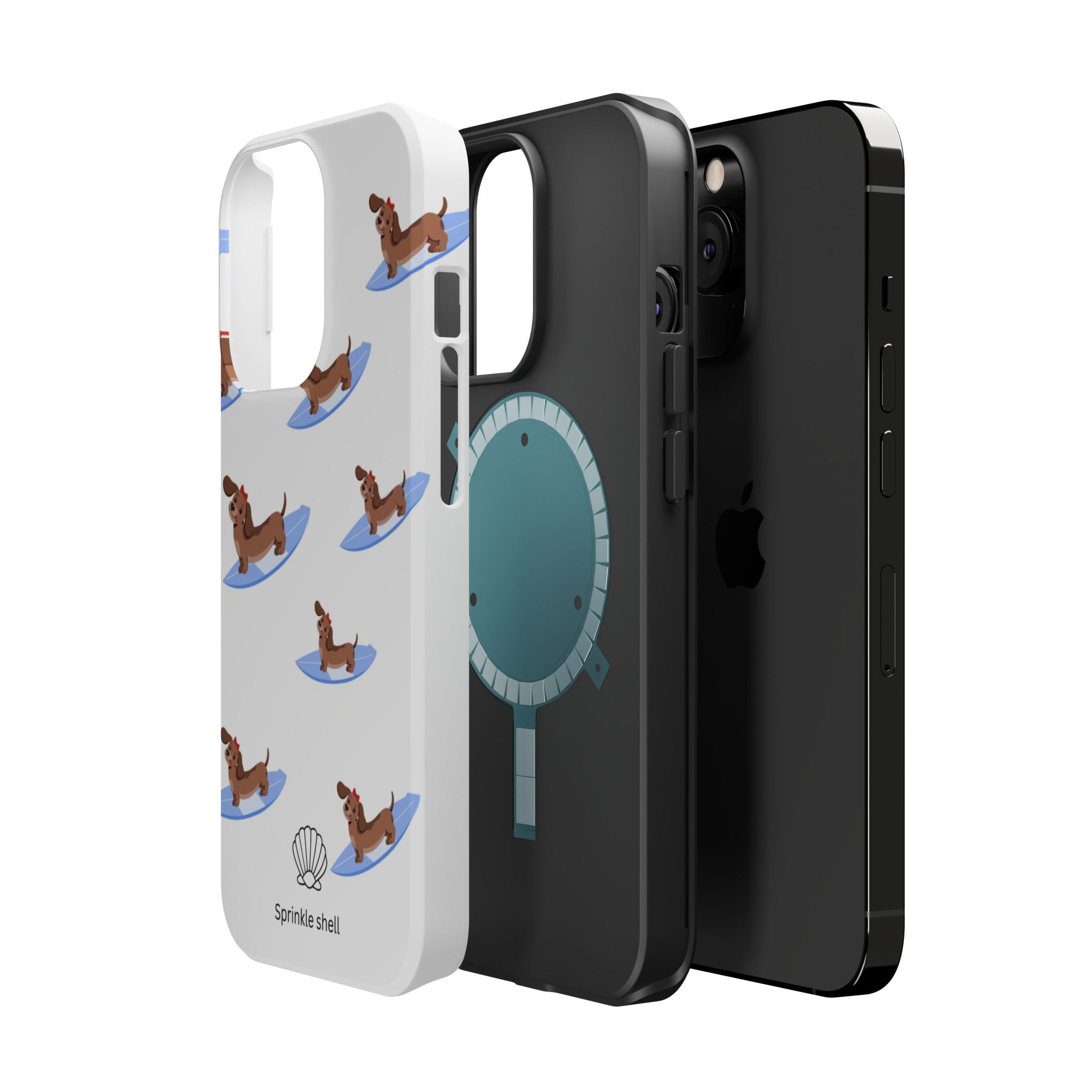 MagSafe surfing dachsund phone case