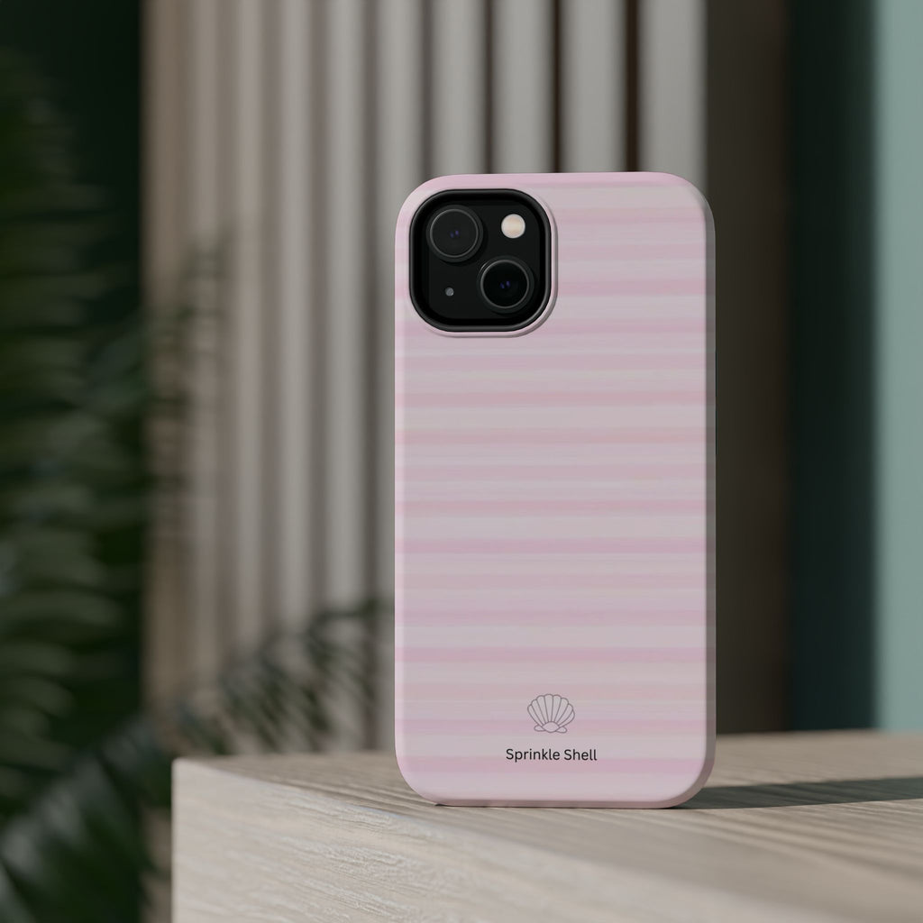 MagSafe pink stripes case
