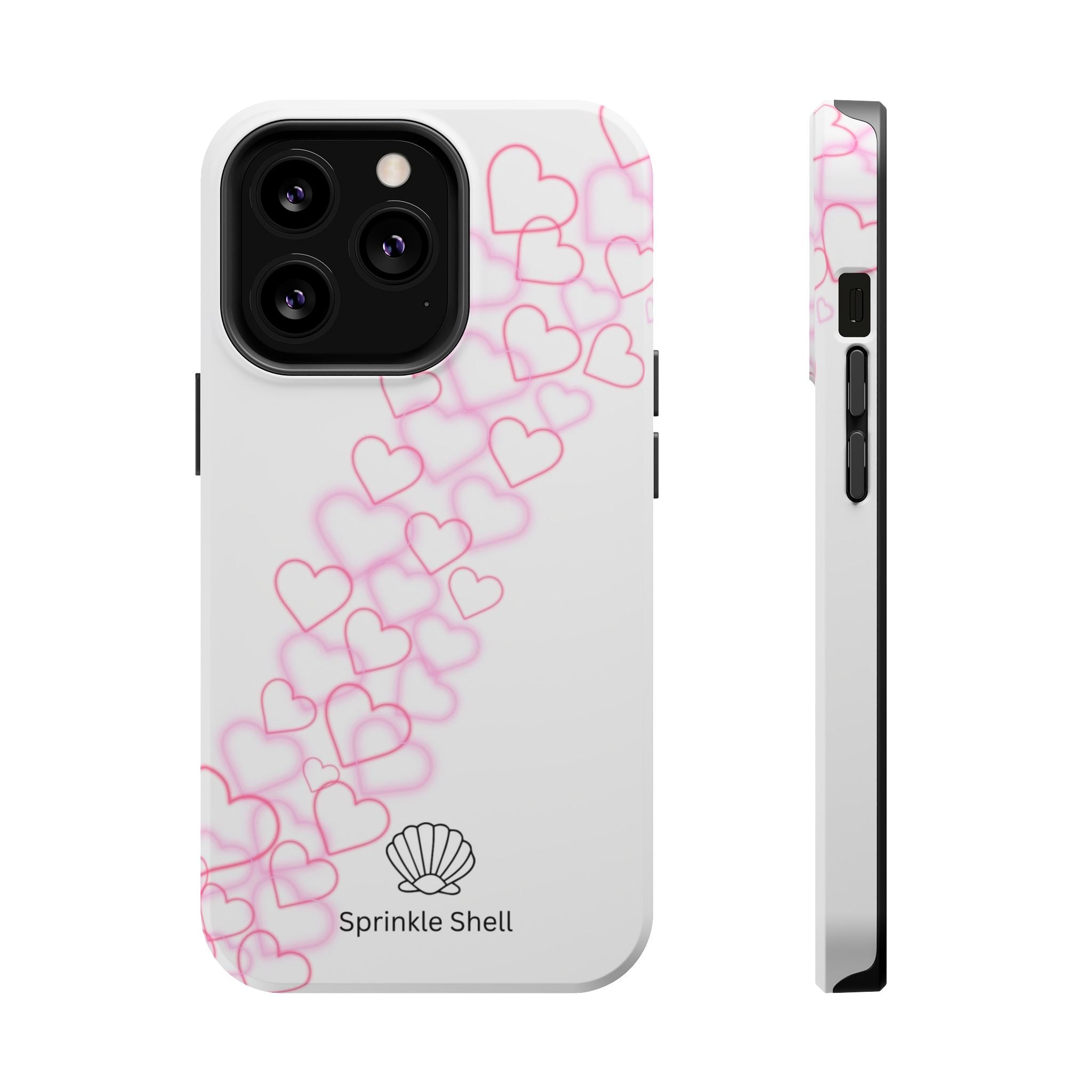 MagSafe pink hearts phone case