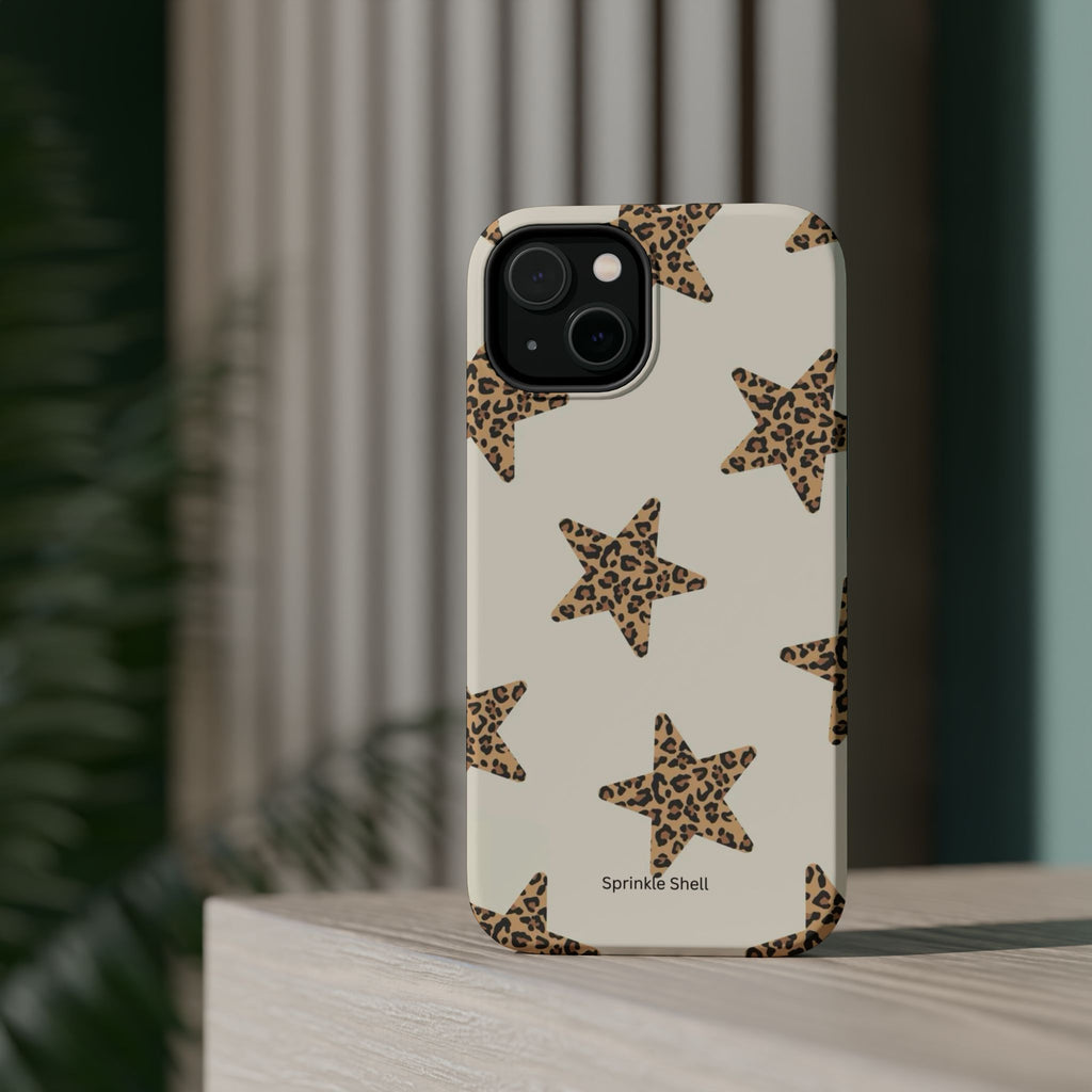 MagSafe Cheetah Print Stars iPhone Case