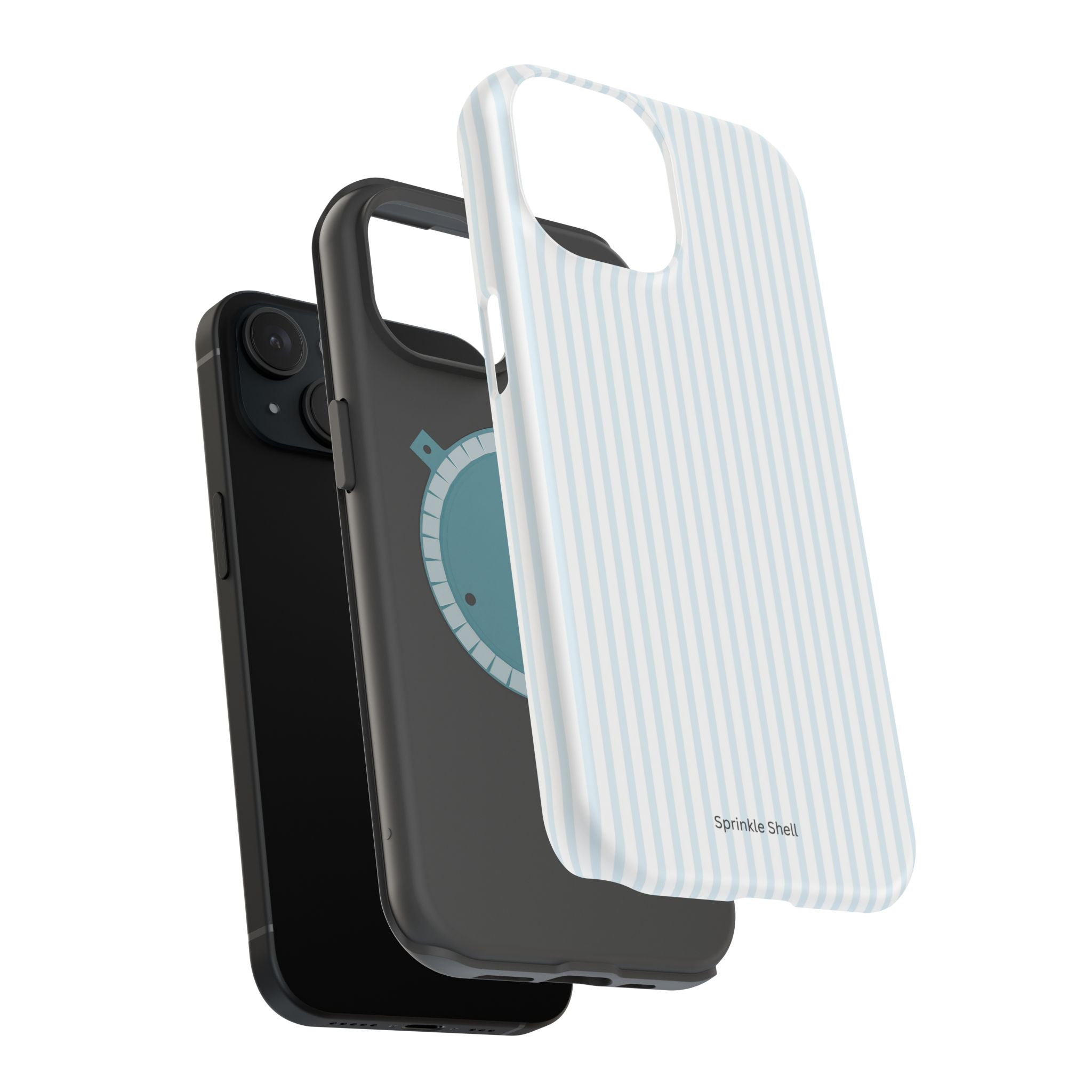 MagSafe light blue stripes iphone case
