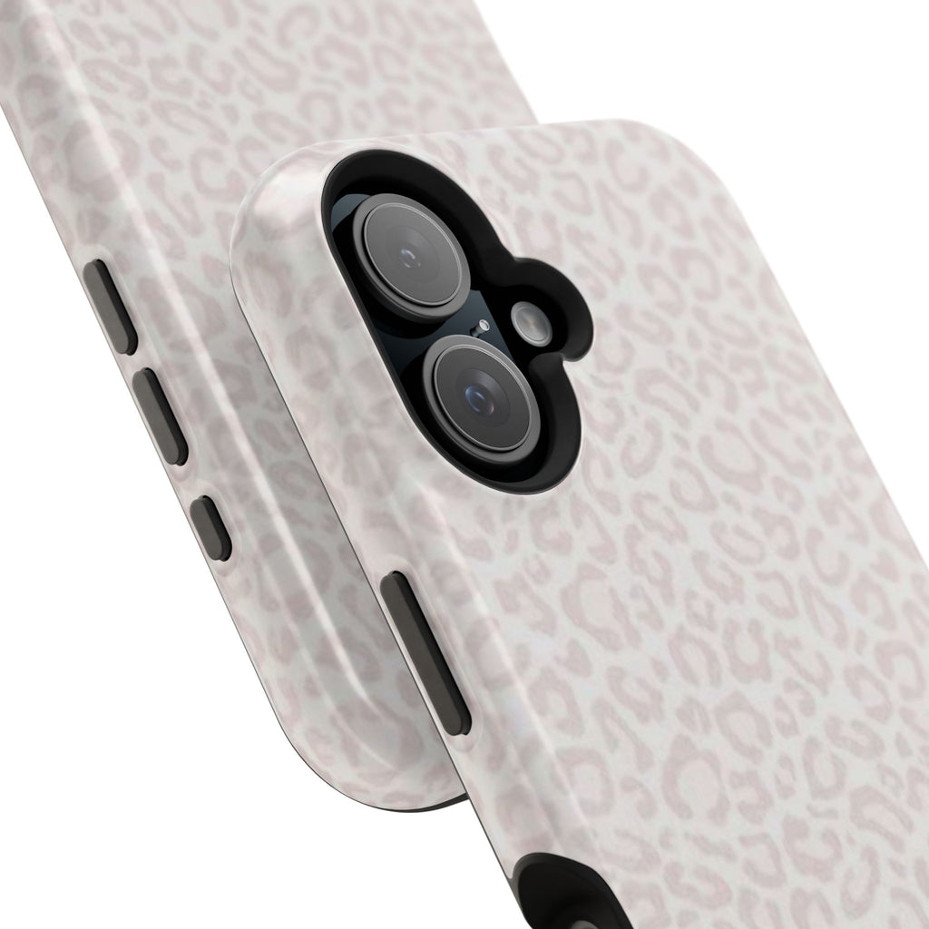 MagSafe white cheetah print case