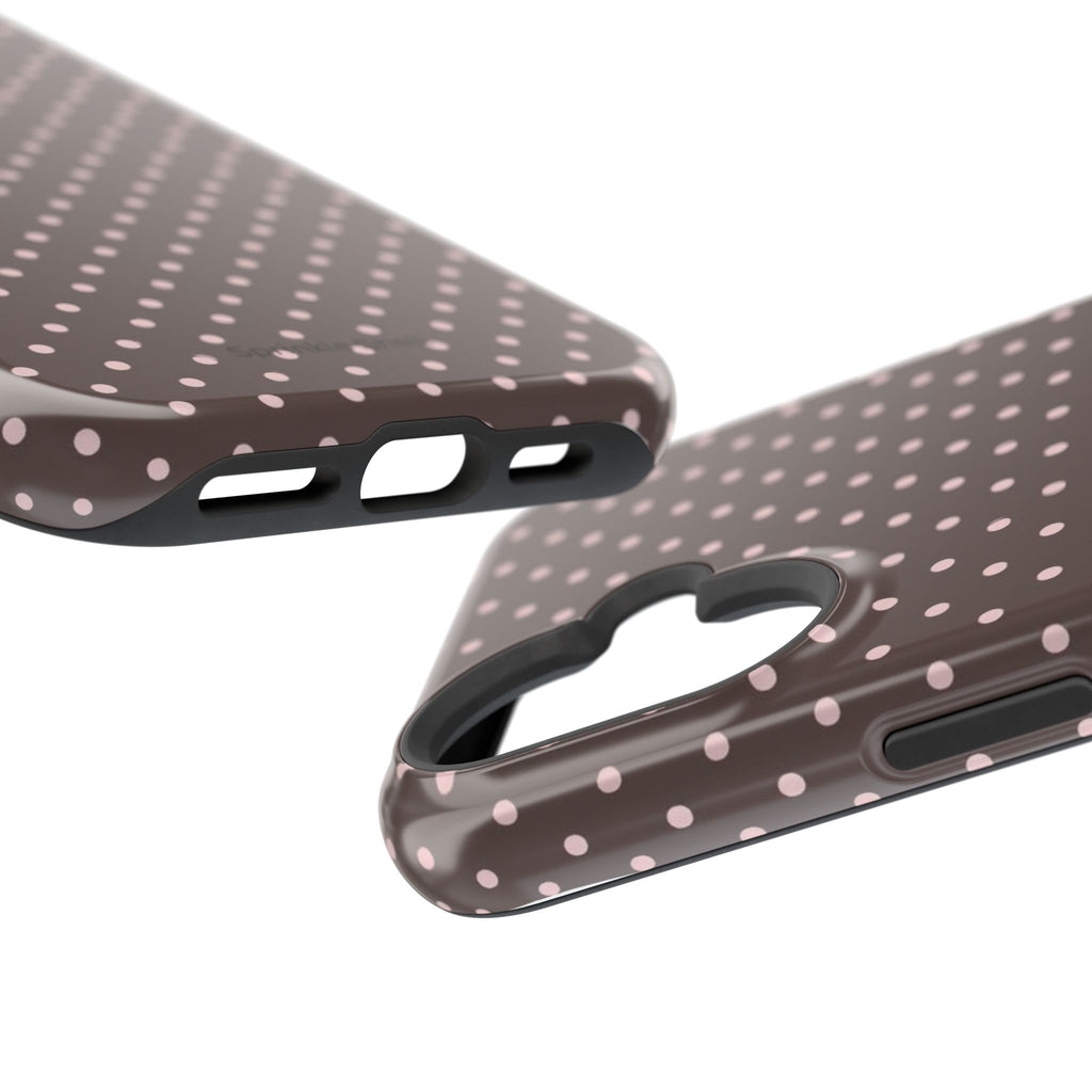 MagSafe Brown And Pink Polkadot Iphone Case