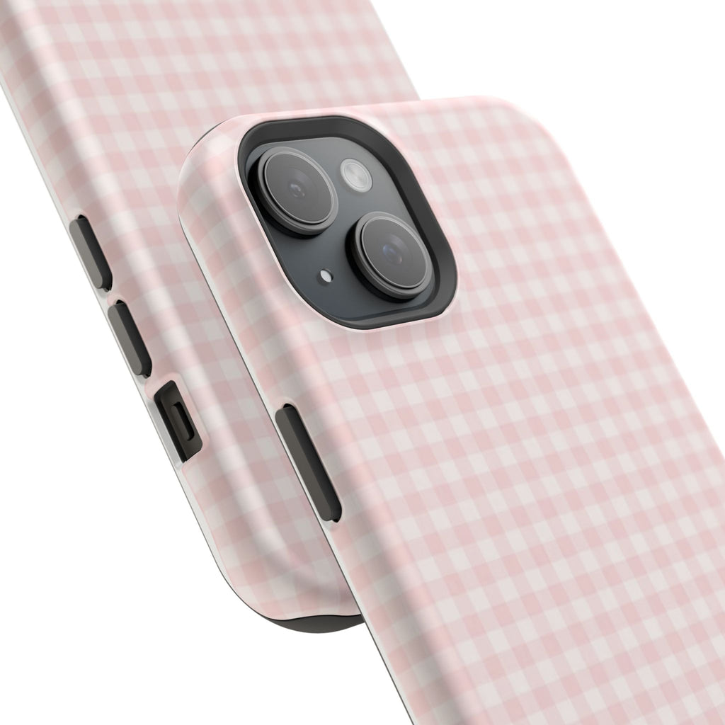 MagSafe light pink plaid case