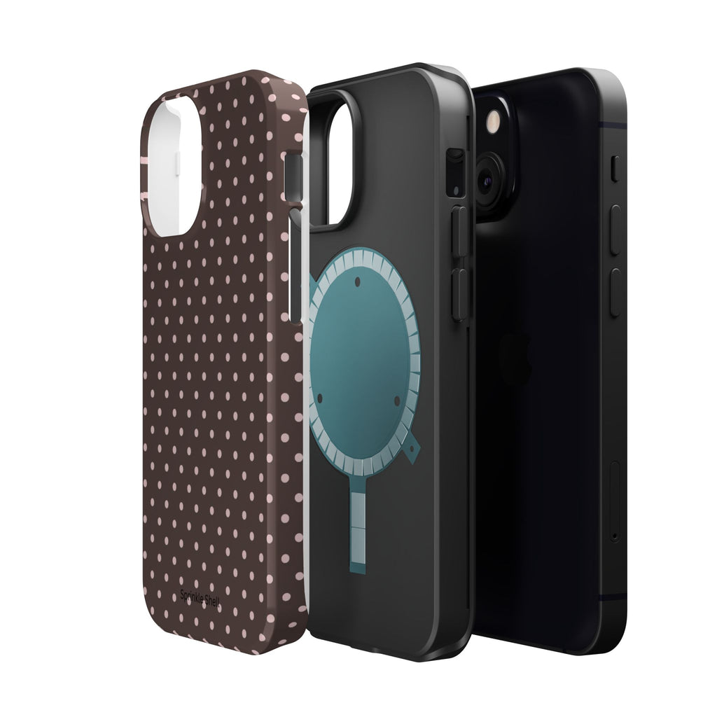 MagSafe Brown And Pink Polkadot Iphone Case