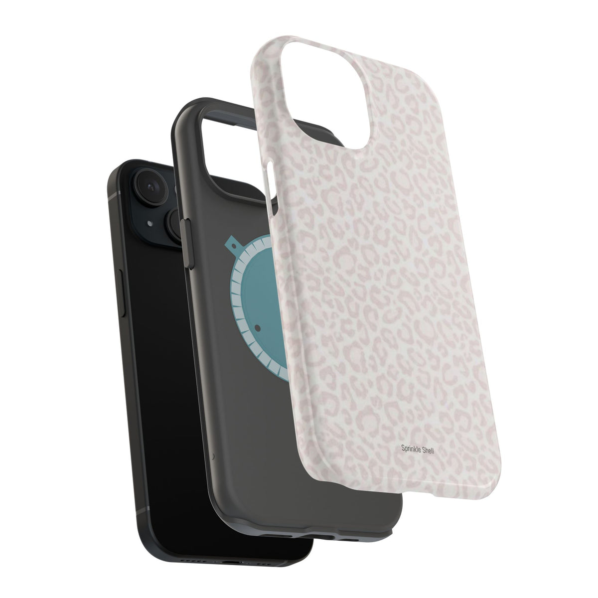 MagSafe white cheetah print case