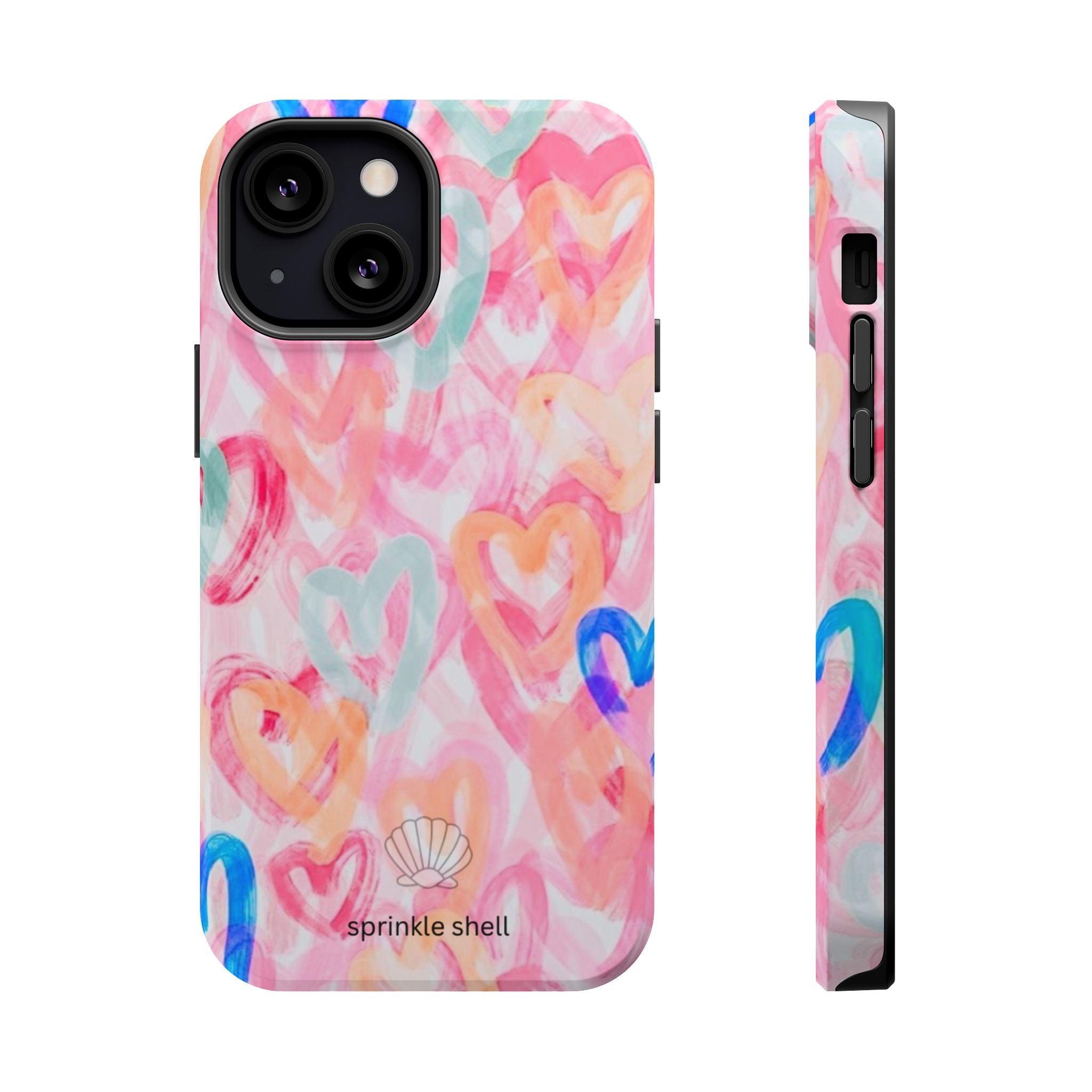 MagSafe rainbow hearts case